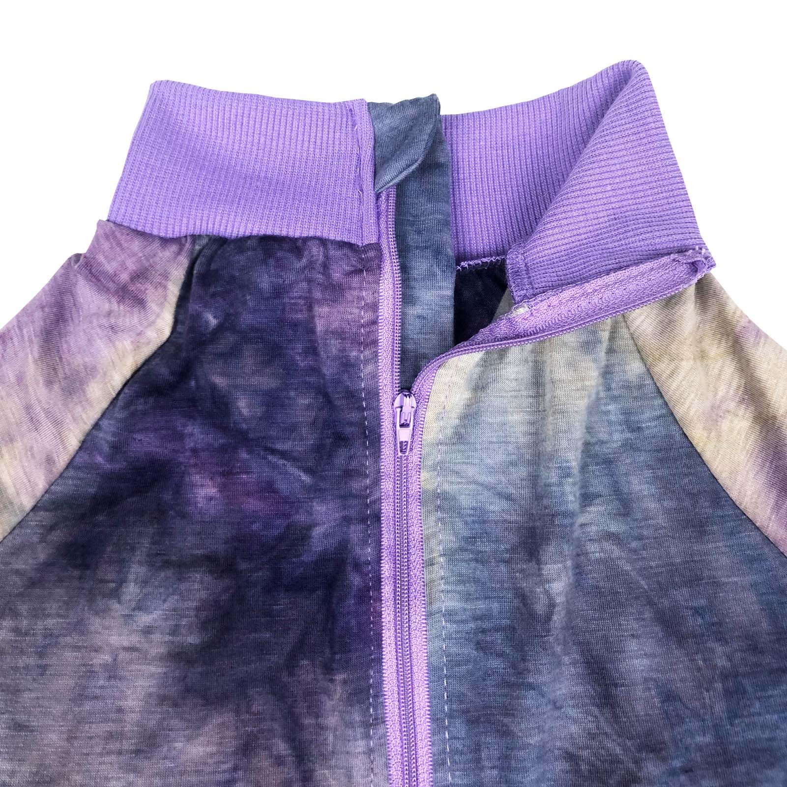 D.E.E Dog Pajamas Large Cotton Dog Clothes Warm And Comfortable Lightweight Jumpsuits Prevent Licking Wound (Zippurple, 4Xl)