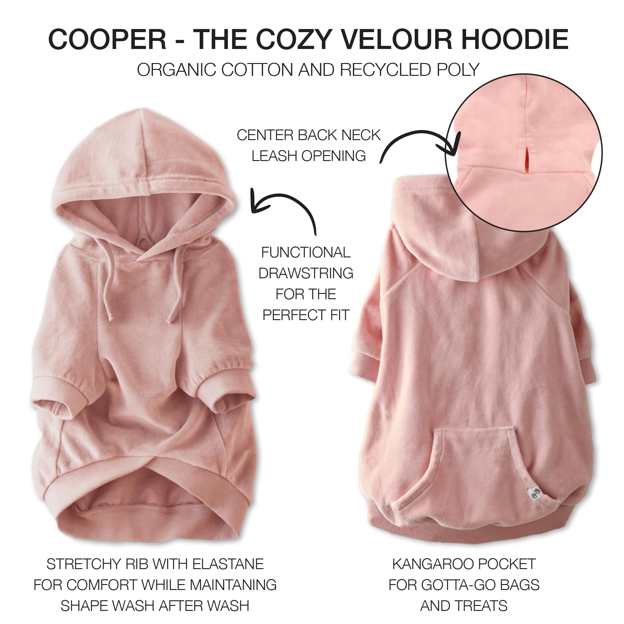 Pet Passion Organic Cotton Velour Dog Hoodie Pet Coat For Small, Medium And Large Dogs, Pink, Xx-Small