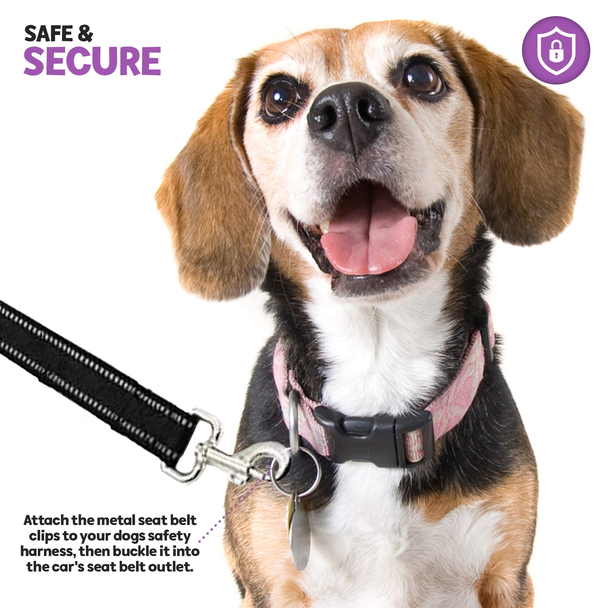 Poodle Pet Easy Click Car Seat Belt For Dogs | Adjustable Length Nylon Strap And Metal Car Seat Buckle | Safe And Secure Dog Sea