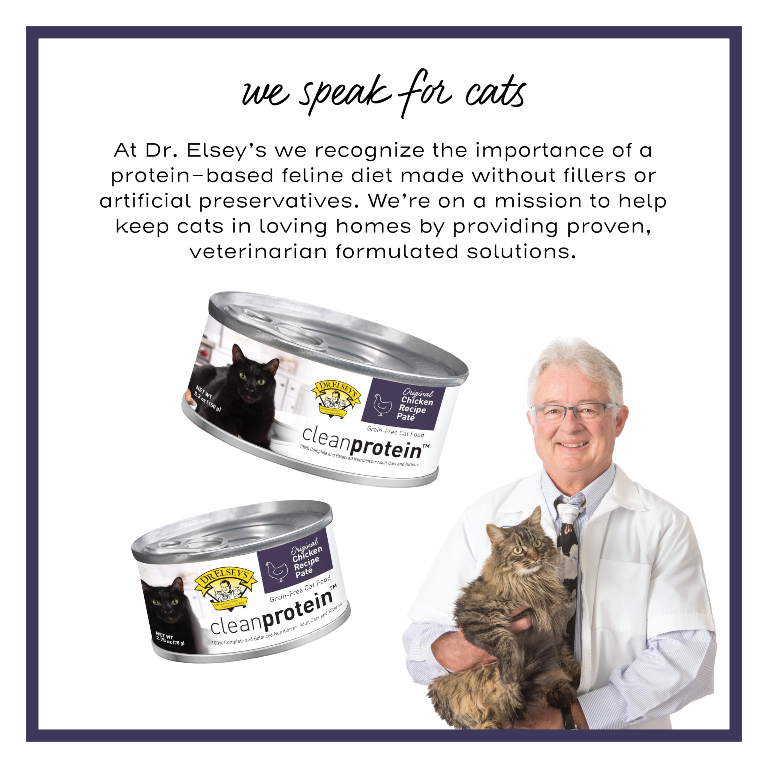 Dr. Elseys cleanprotein Chicken Recipe Wet Cat Food, Pate 5.3 oz cans (Pack of 24)