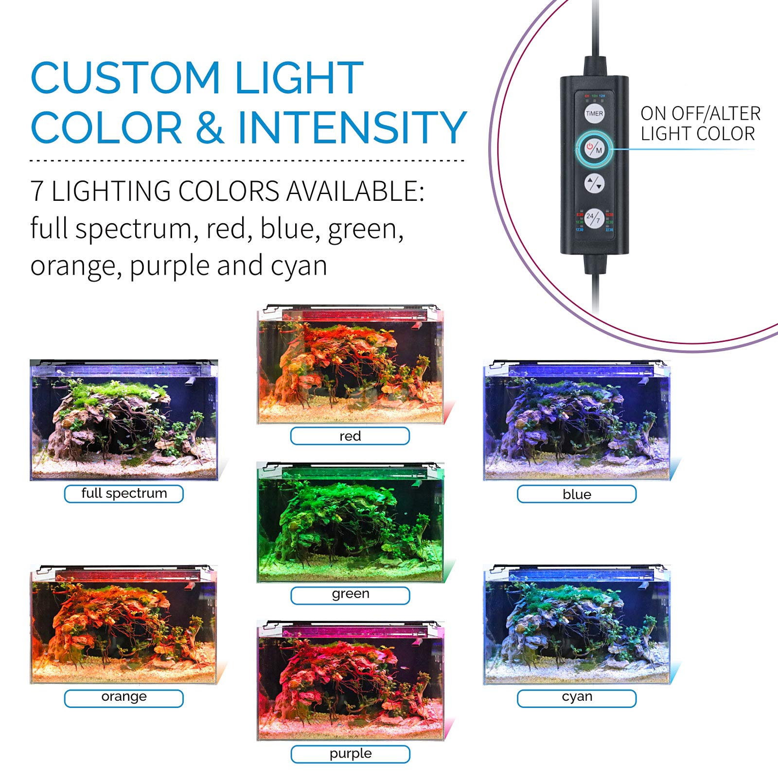 Hygger Advanced Led Aquarium Light With Timer, 24/7 Lighting Cycle & Diy Mode, Full Spectrum Fish Tank Light For 48-54 In Freshwater Planted Tank