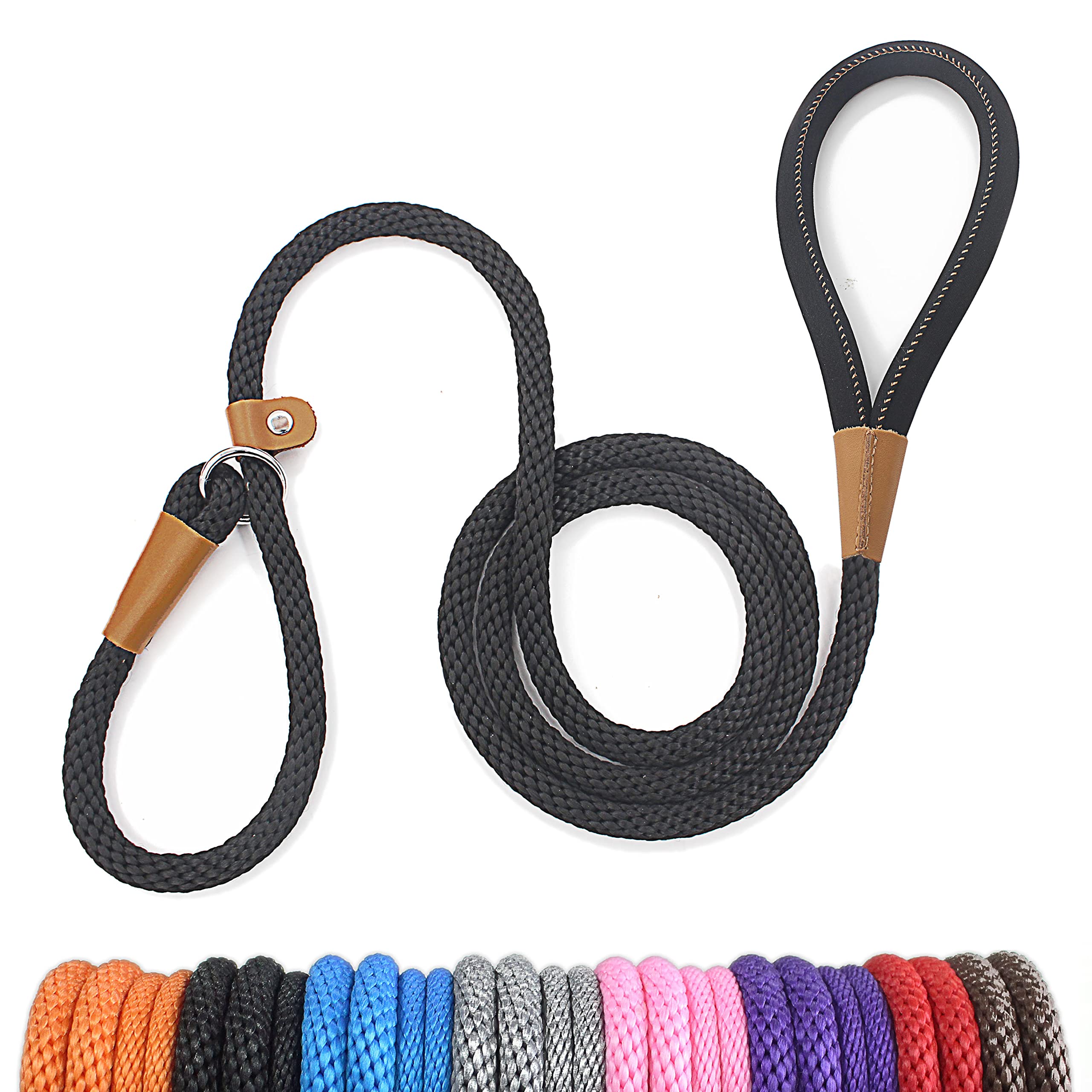 Lynxking 6 Ft Dog Leash Slip Lead 2 Pack Strong Heavy Duty Braided Dog Training Leash No Pull Training Lead Leashes For Medium Large And Small Dogs