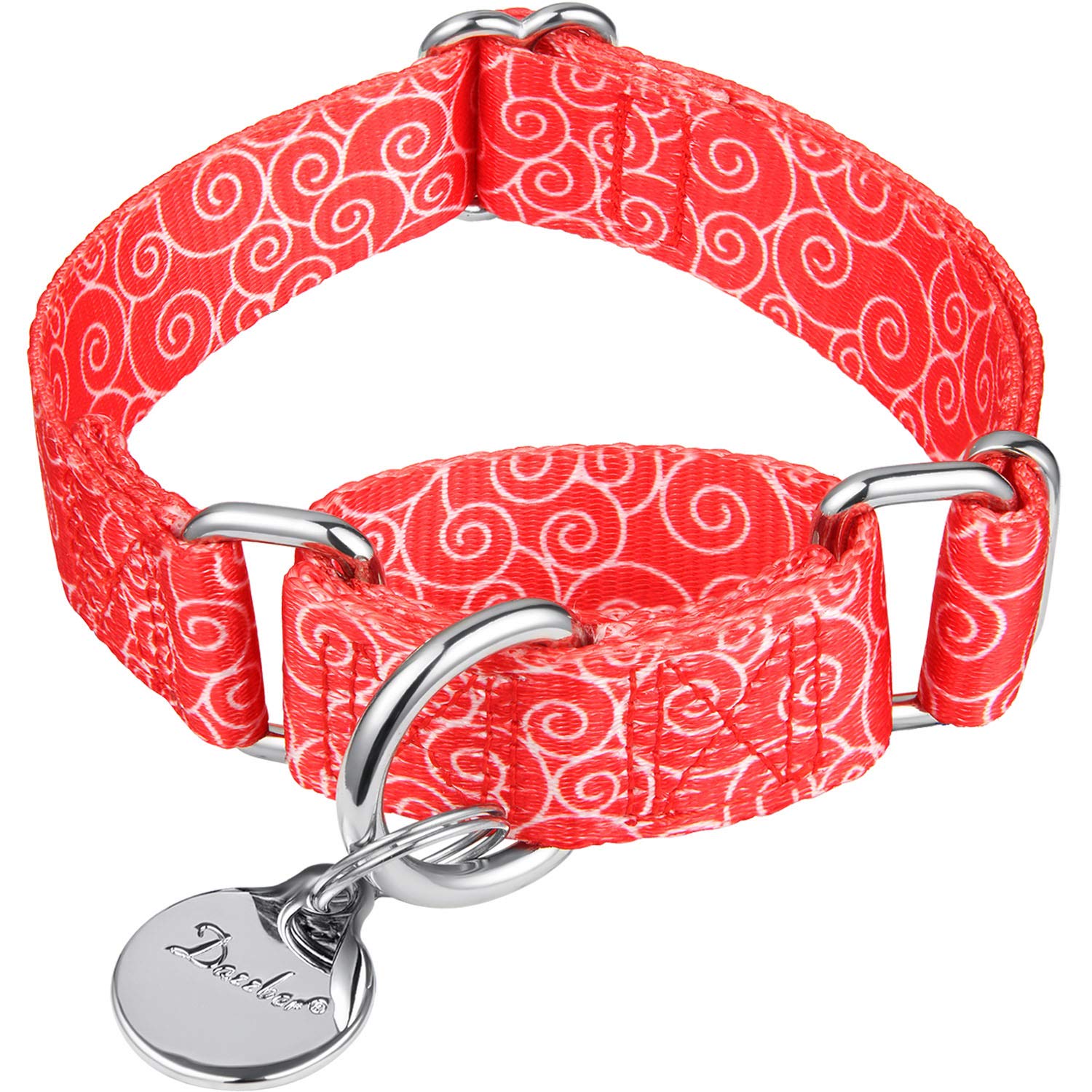 Dazzber Puppy Collar Martingale Dog Collar - No Pull Anti-Escape Pet Collar For Small Dogs, Adjustable 10 Inch To 15 Inch, Red, 