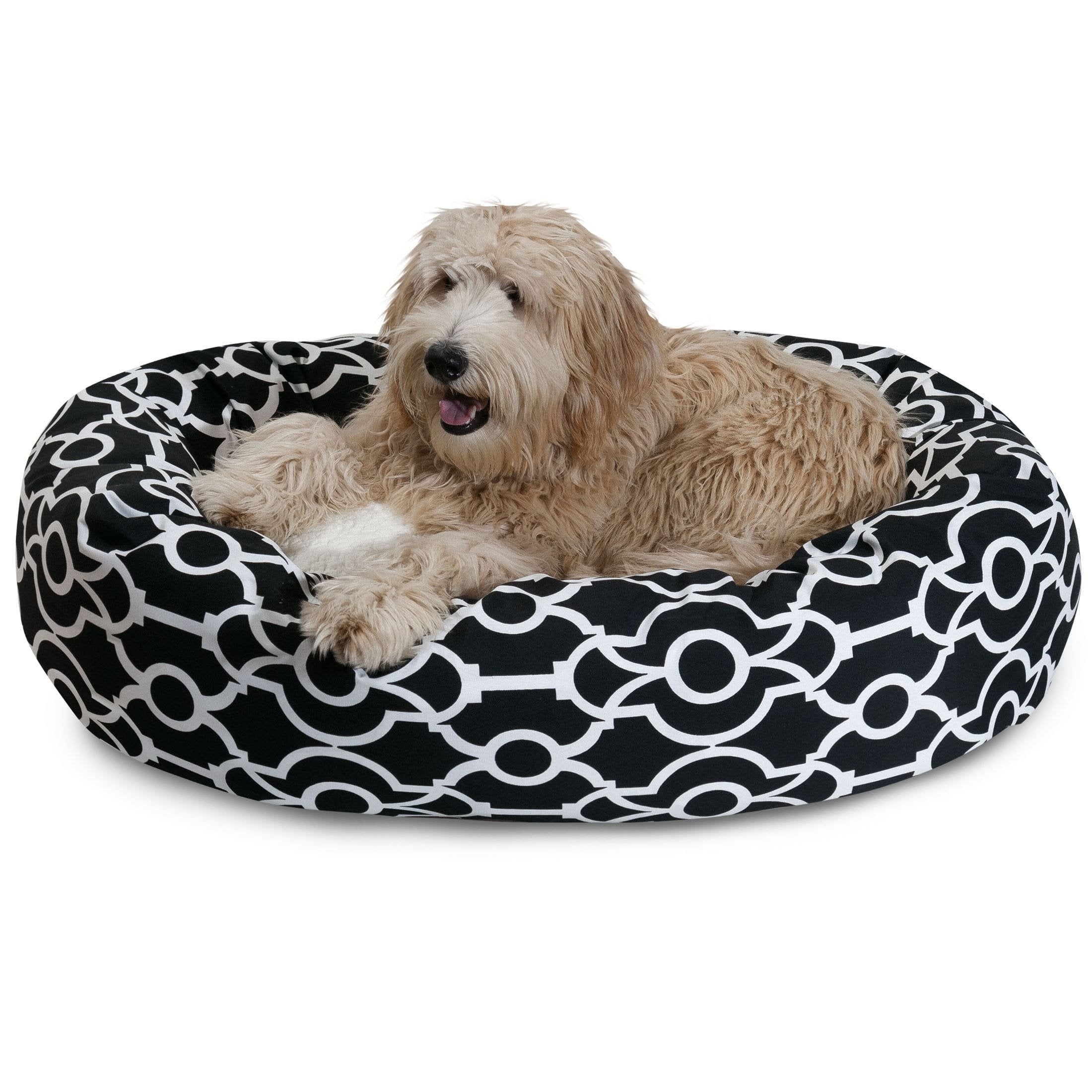 Majestic Pet Athens Sherpa Bagel Bed, 32-Inch, Black