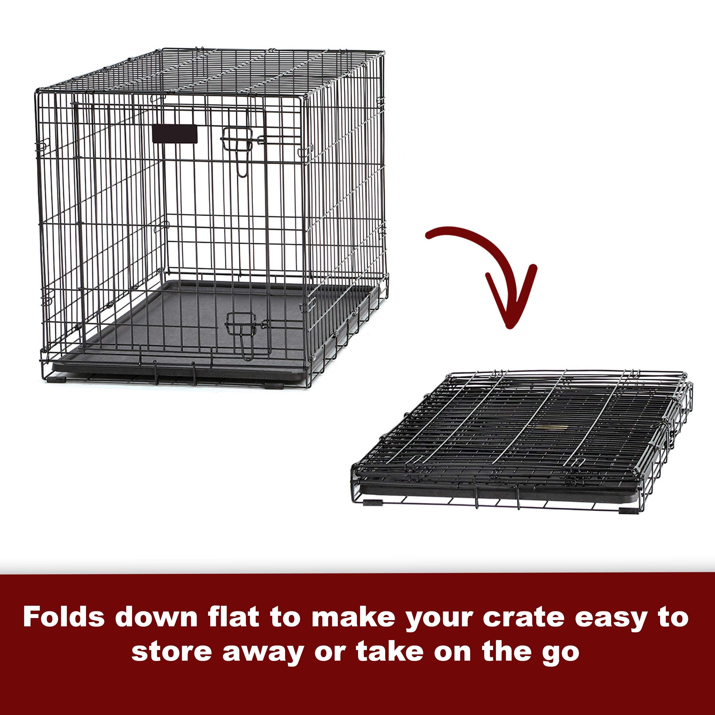 Midwest Homes For Pets Ultima Pro Series 24' Dog Crate | Extra-Strong Double Door Folding Metal Dog Crate W/Divider Panel, Floor