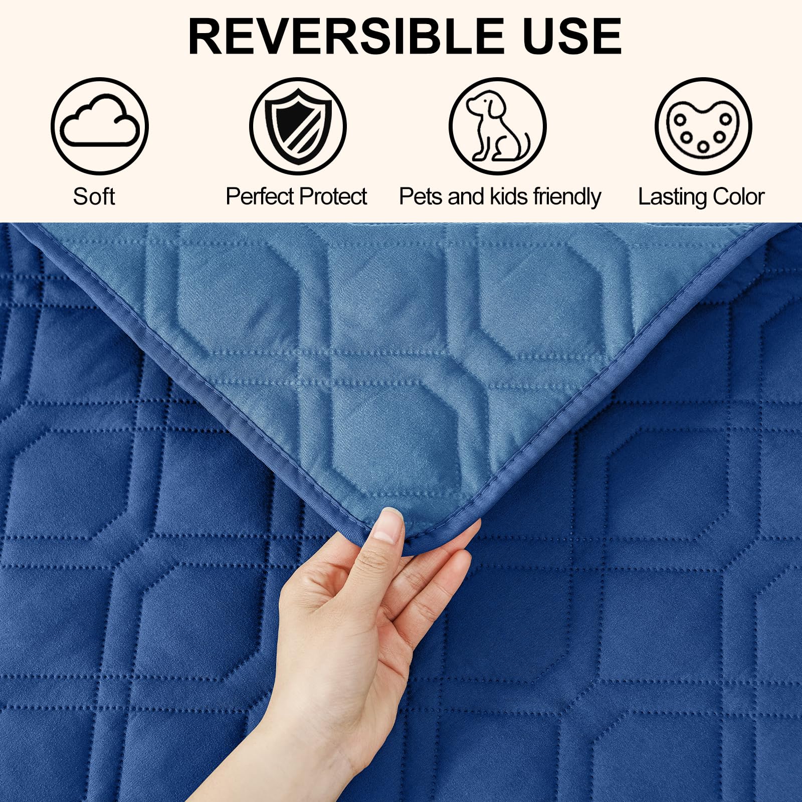 Smiry Waterproof Dog Blanket, 82X102 Inch Soft Pet Bed Cover Reversible, Washable Sofa Couch Furniture Protector For Small Mediu