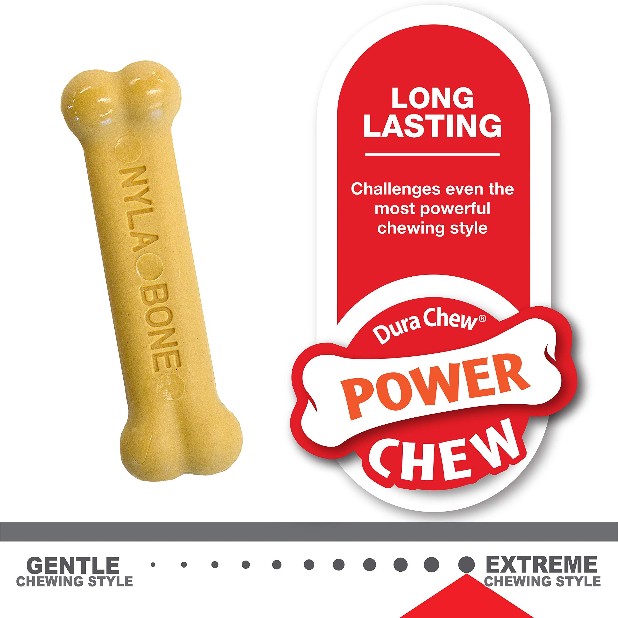 Nylabone Classic Puppy Chew Toy Twin Pack - Puppy Chew Toys For Teething - Puppy Supplies - Chicken & Peanut Butter Flavor, X-Small/Petite (2 Count)