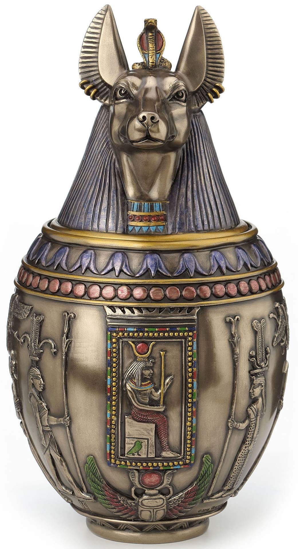 Rare Egyptian Anubis Dog Memorial Urn Canopic Jar