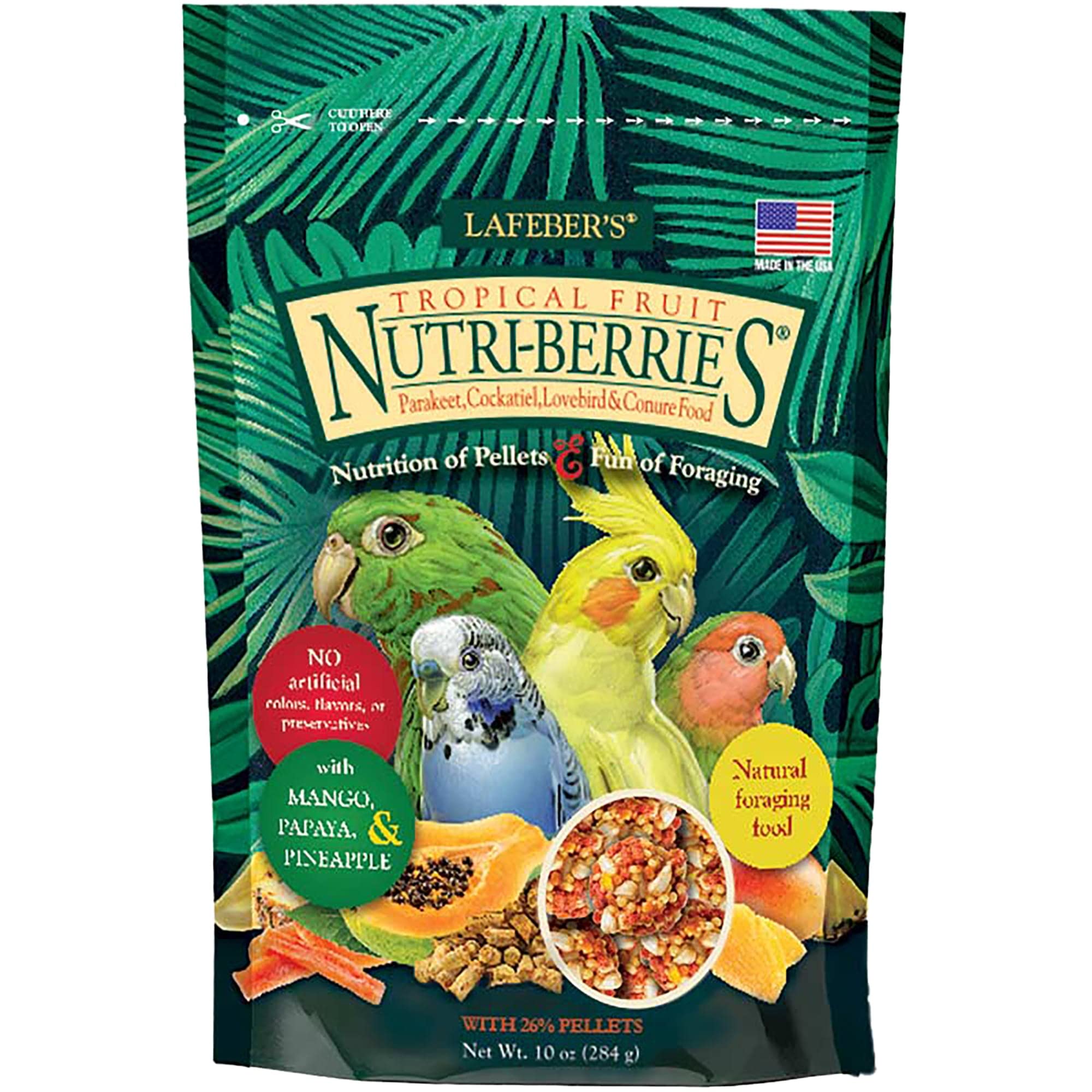 LAFEBERS Tropical Fruit Nutri-Berries Pet Bird Food, Made with Non-GMO and Human-Grade Ingredients, for Cockatiels Conures Para