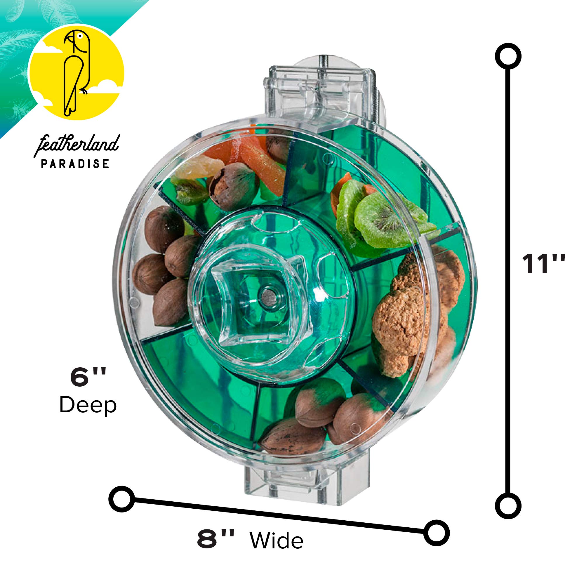 Featherland Paradise Creative Foraging Systems Foraging Wheel, Interactive Bird Cage Toy Feeder