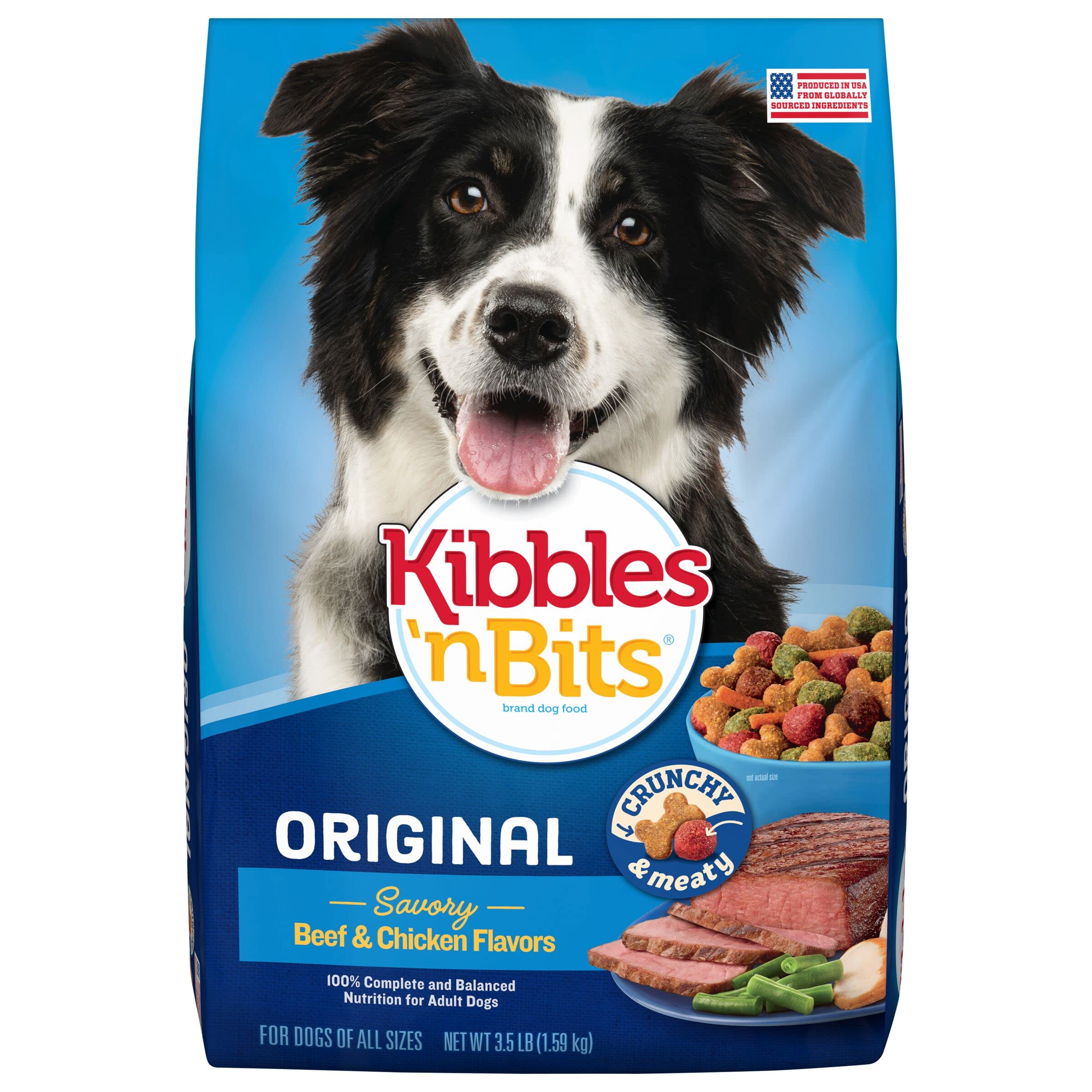 Kibbles N Bits Original Savory Beef & Chicken Flavors Dry Dog Food, 3.5 Pounds