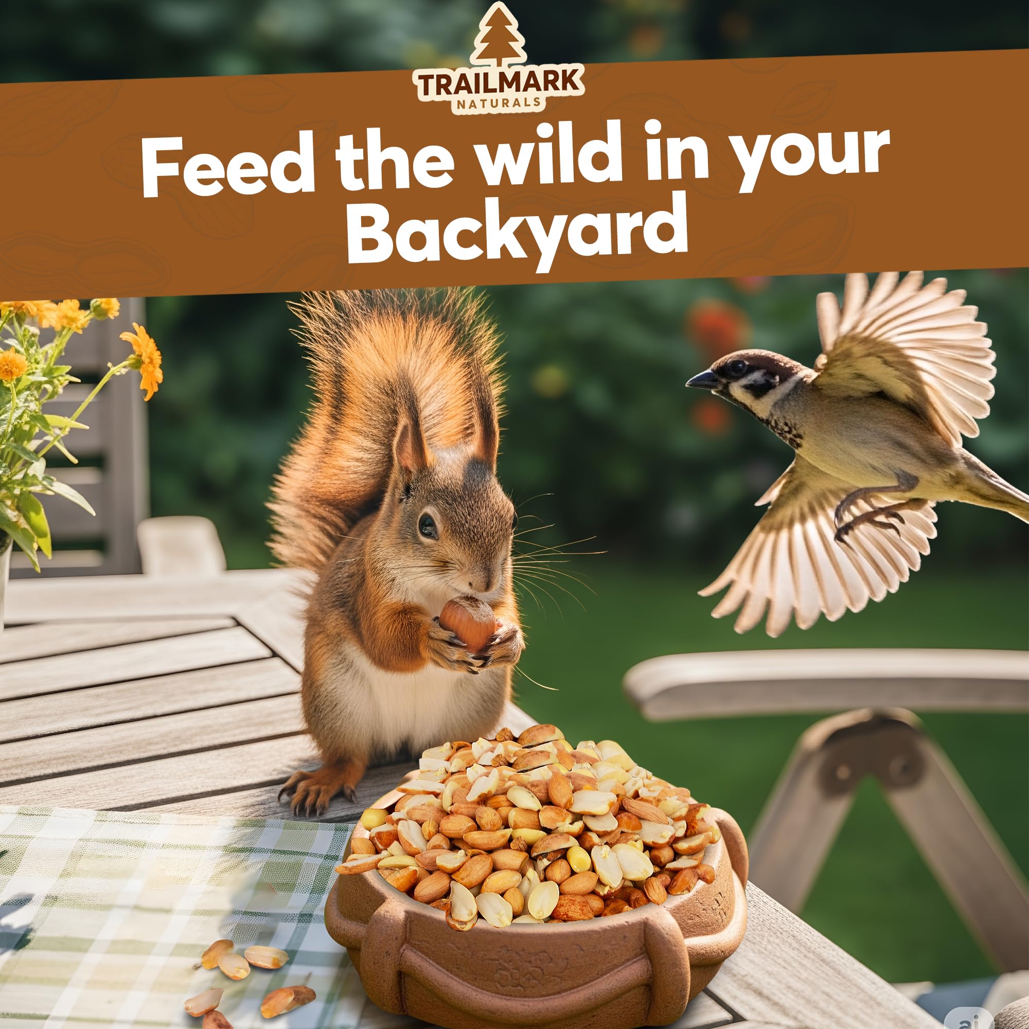 TRAILMARK NATURALS Raw Shelled Peanuts - 45 LB Squirrel & Bird Food - Grown in the USA
