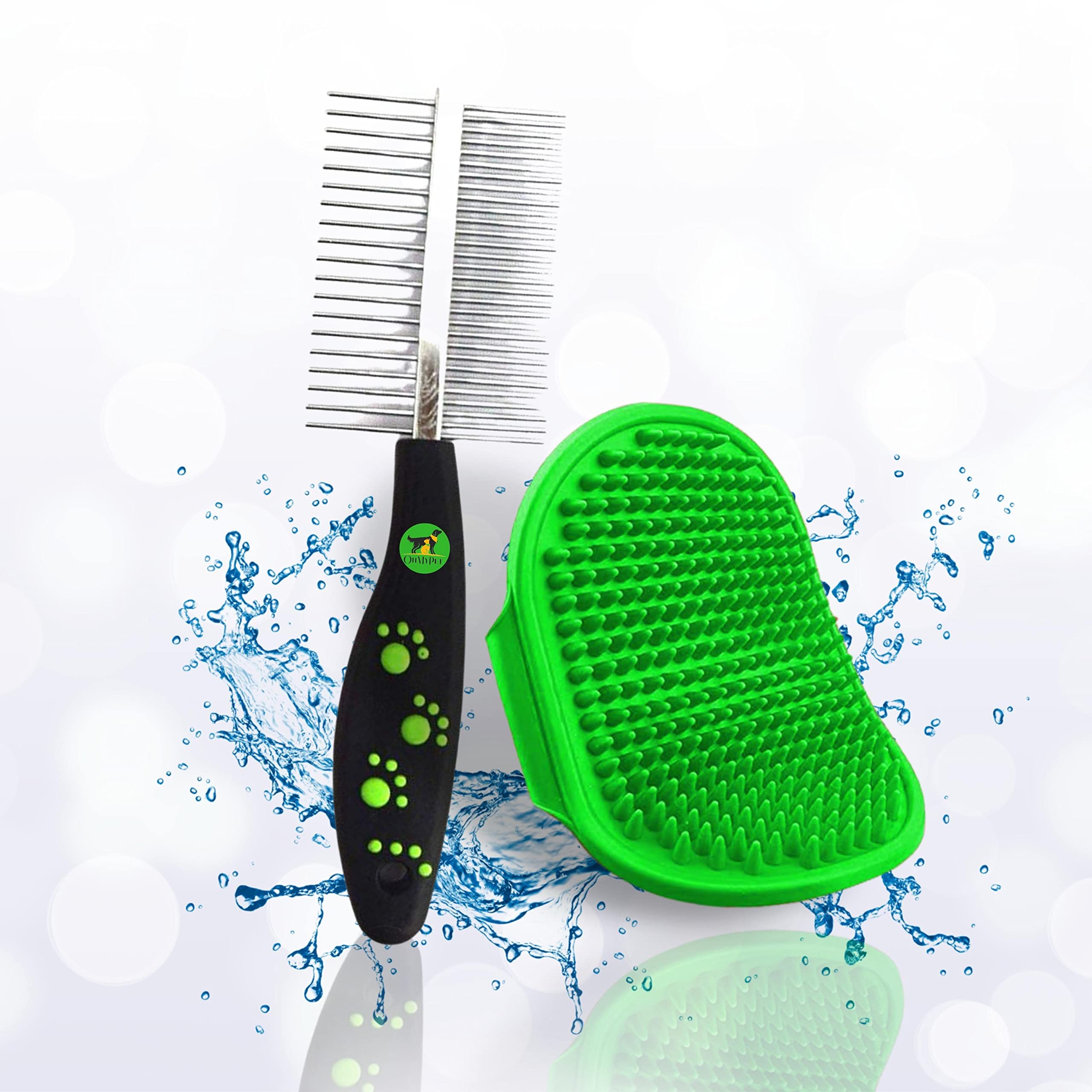 Pet Grooming Slicker Dog Brush Shedding Massage Brush, Pet Shampoo Brush For Bathing And Grooming Hand Brush With Rubber Bristle