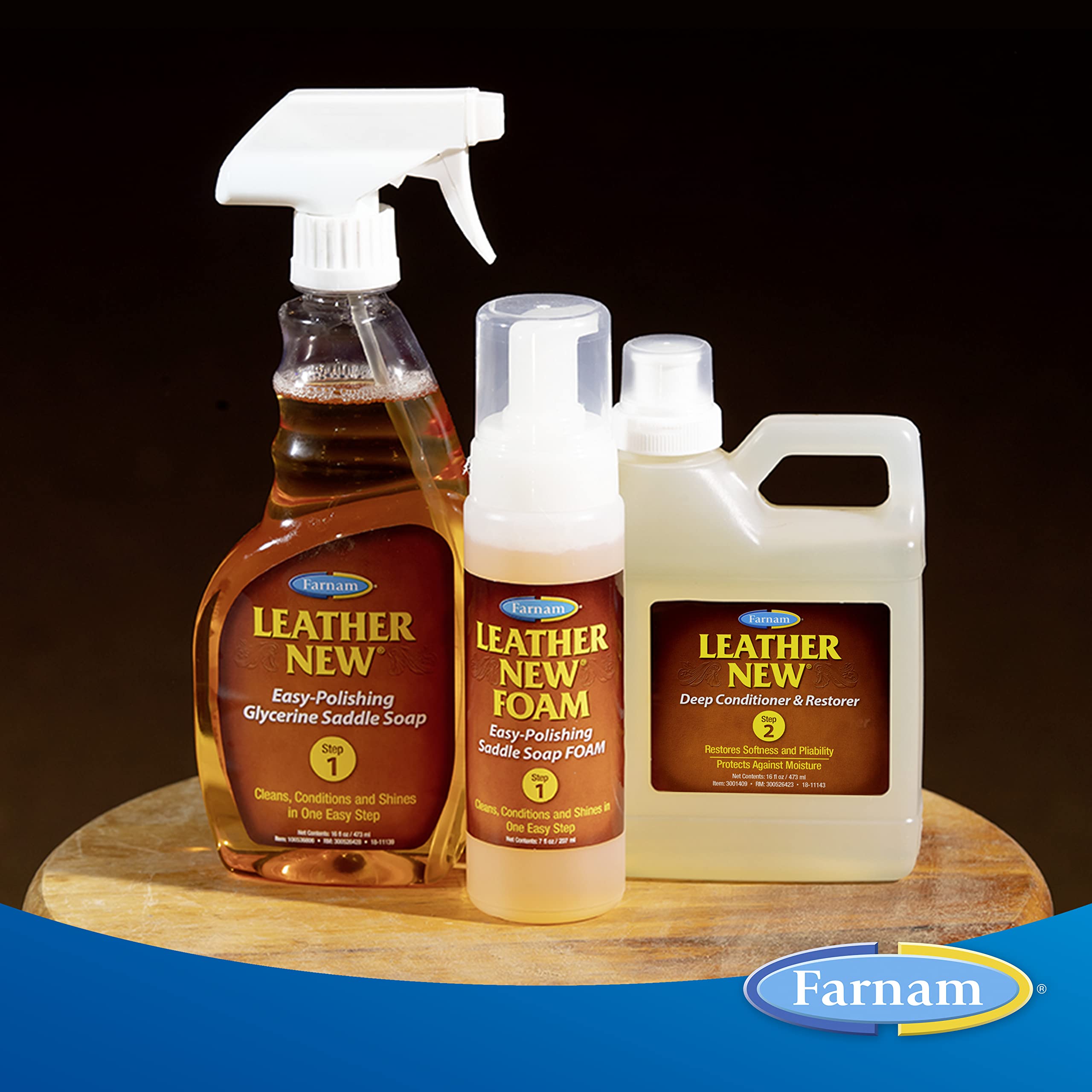 Farnam Leather New Easy-Polishing Glycerine Saddle Soap And Leather Saddle Cleaner, Protects And Preserves Leather, Cleans, Conditions And Polishes, 64 Oz.