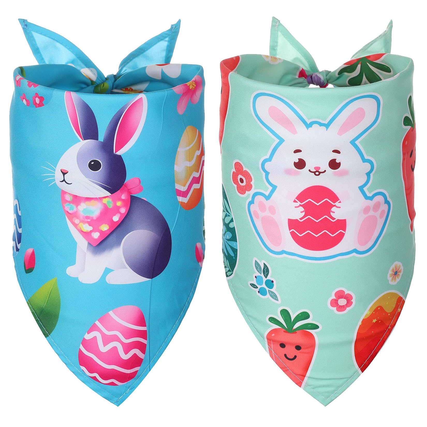 Easter Dog Bandana, Holiday Large Dog Bandanas 2 Pack, Triangle Reversible Easter Pet Bandanas,Love Kiss Print, Bandana For Larg