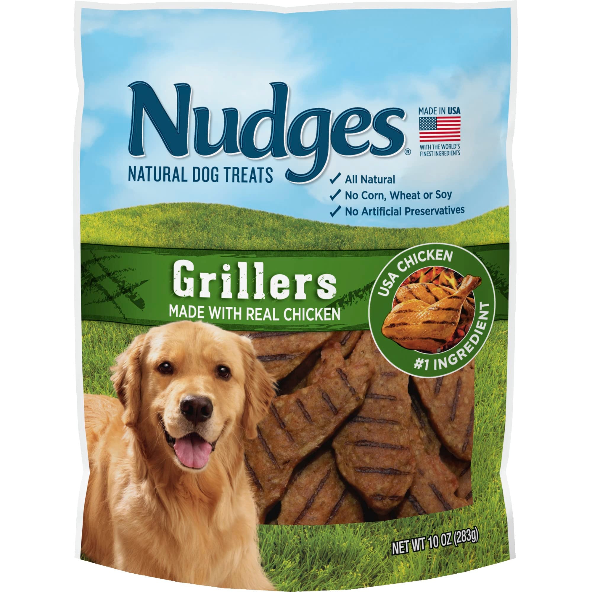 Blue Buffalo Nudges Grillers Natural Dog Treats, Chicken, 10oz Bag