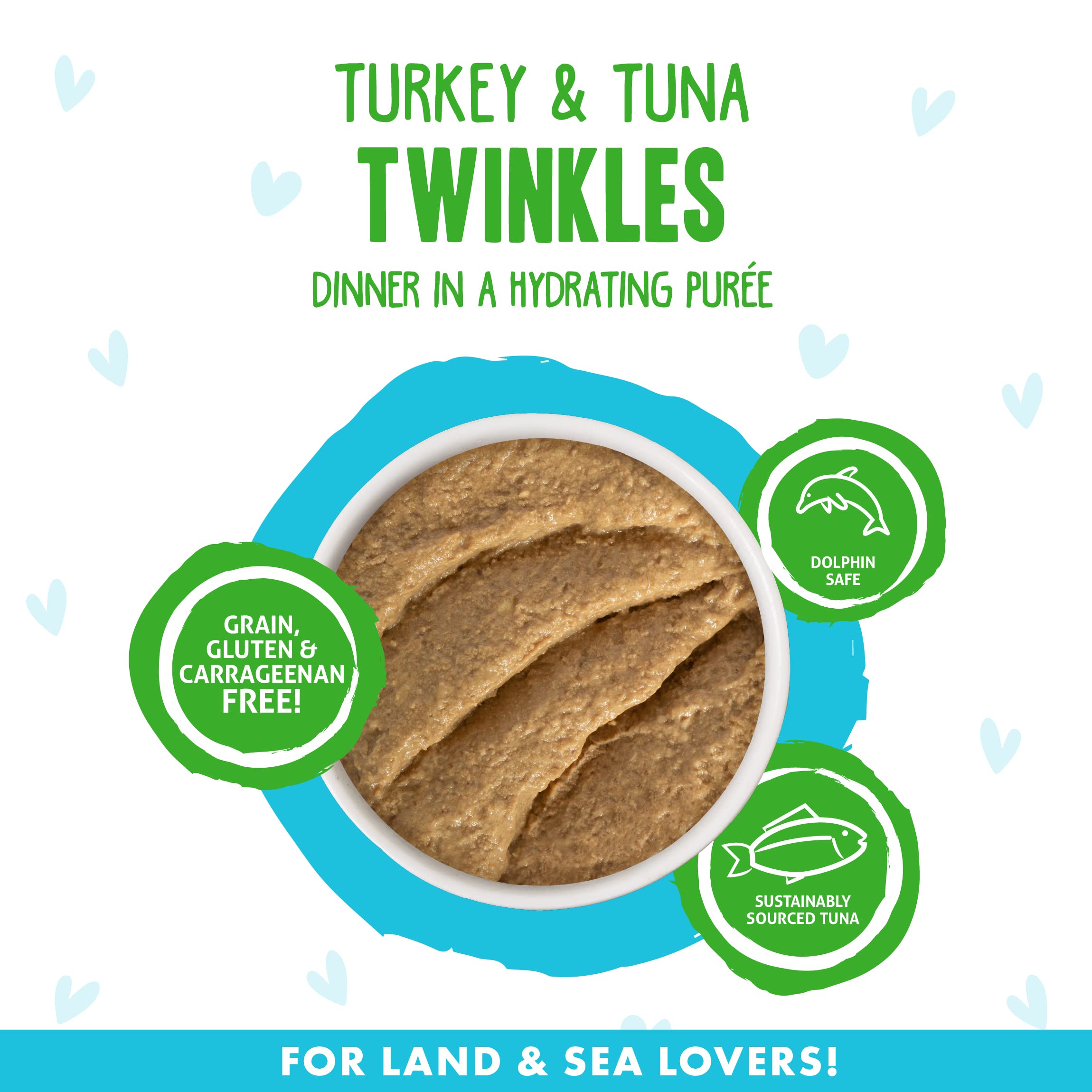 Weruva B.F.F. Play - Best Feline Friend Pat   Lovers, Aw Yeah!, Turkey & Tuna Twinkles with Turkey & Tuna, 3oz Pouch (Pack of 12