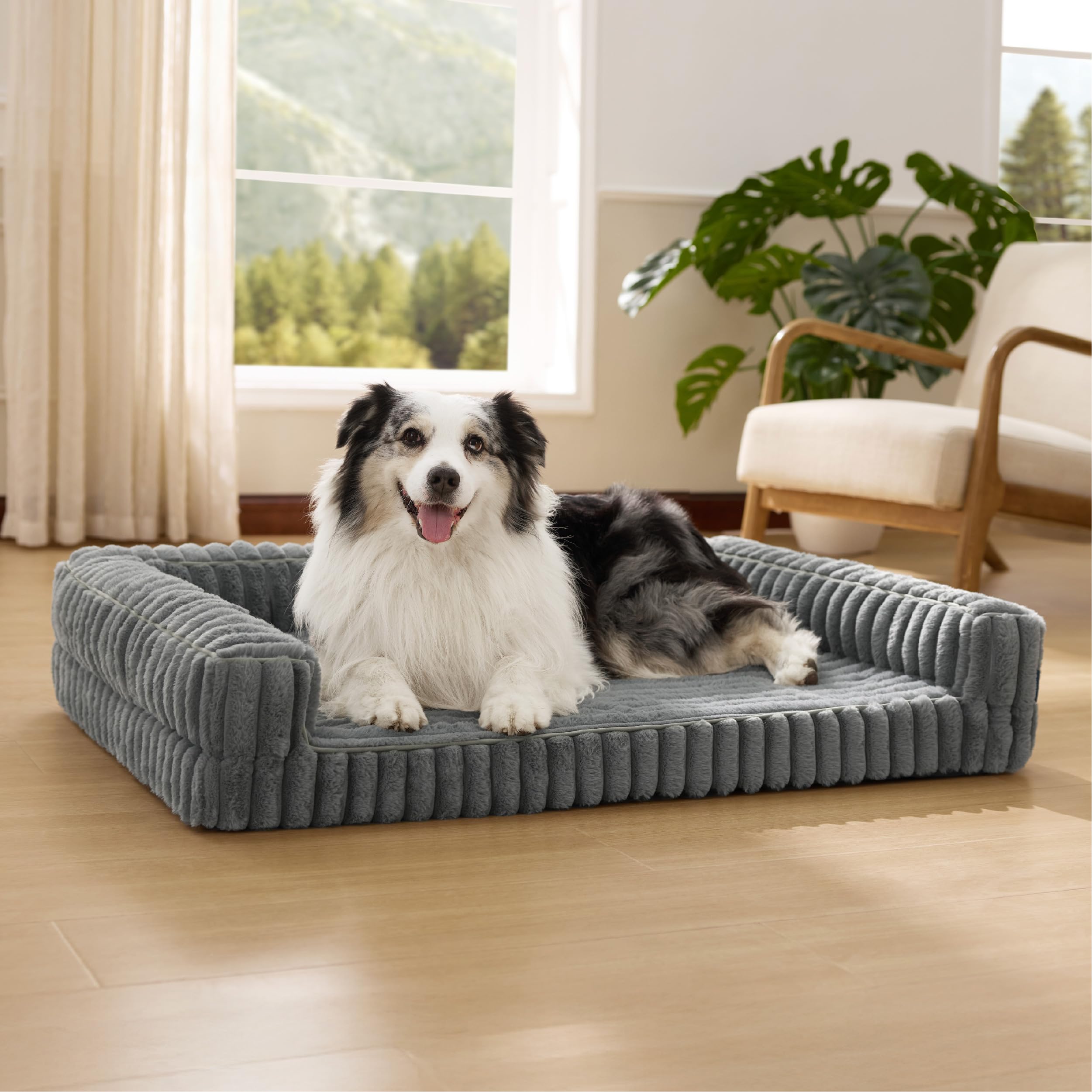Bedsure Orthopedic Dog Beds for Extra Large Dogs, Waterproof Memory Foam XL Pet Bed with Sides, Non-Slip and Egg-Crate Foam Big 