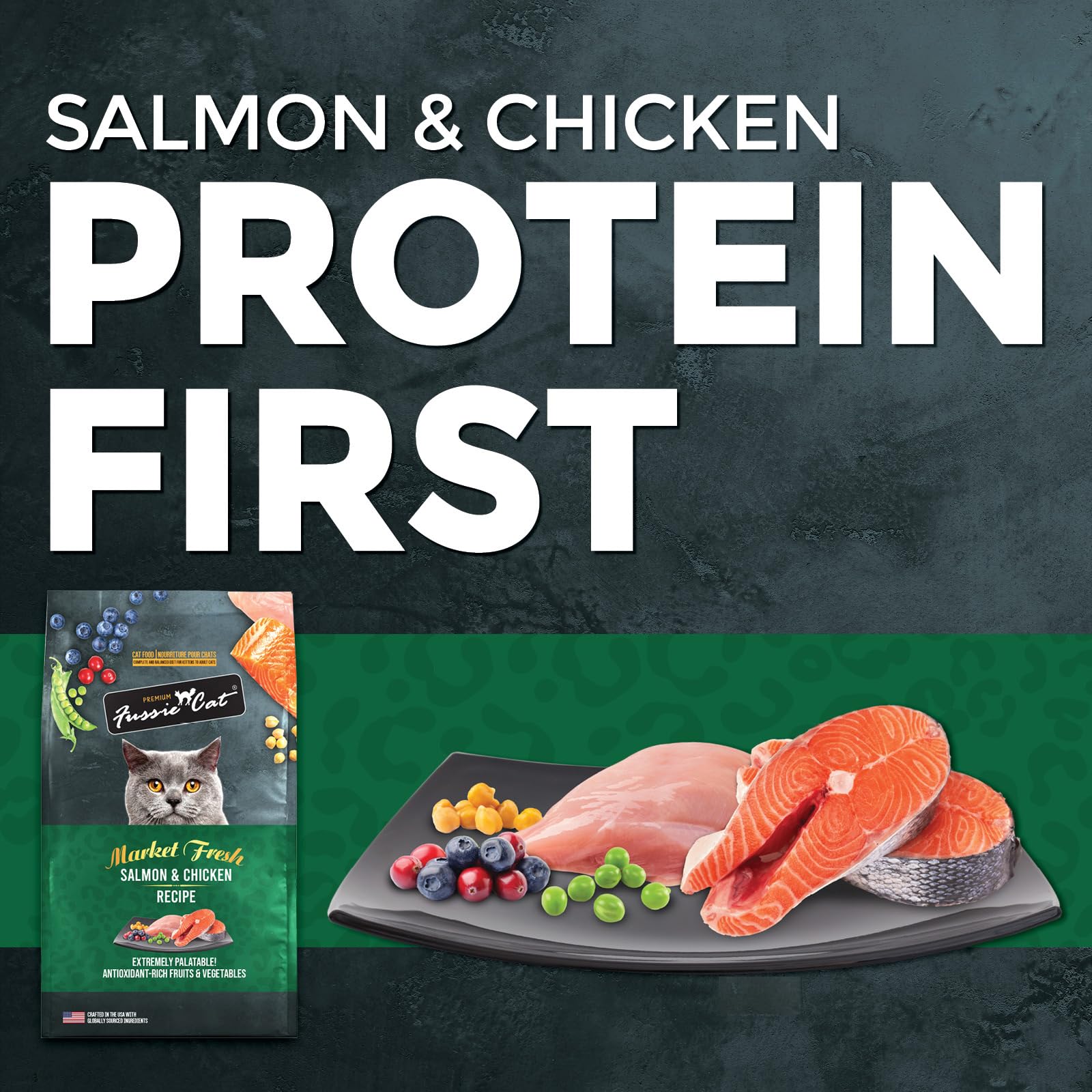 Fussie Cat Market Fresh Salmon & Chicken Recipe, Dry Cat Food, 10lb Bag