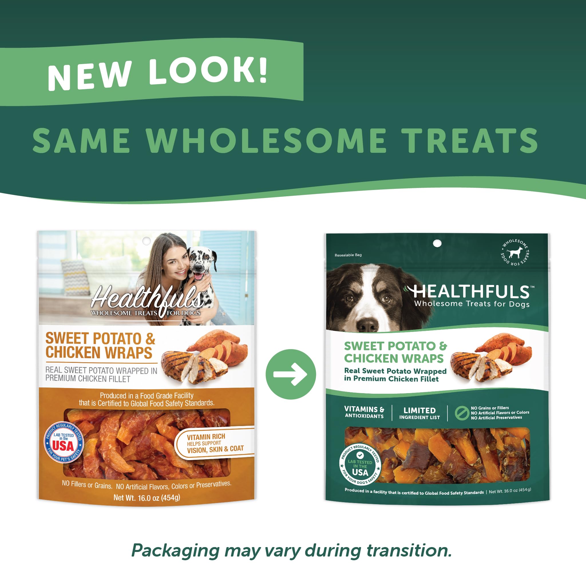 HEALTHFULS Chicken Wrapped Sweet Potato Dog Treats, 16oz, 1lb, Brown