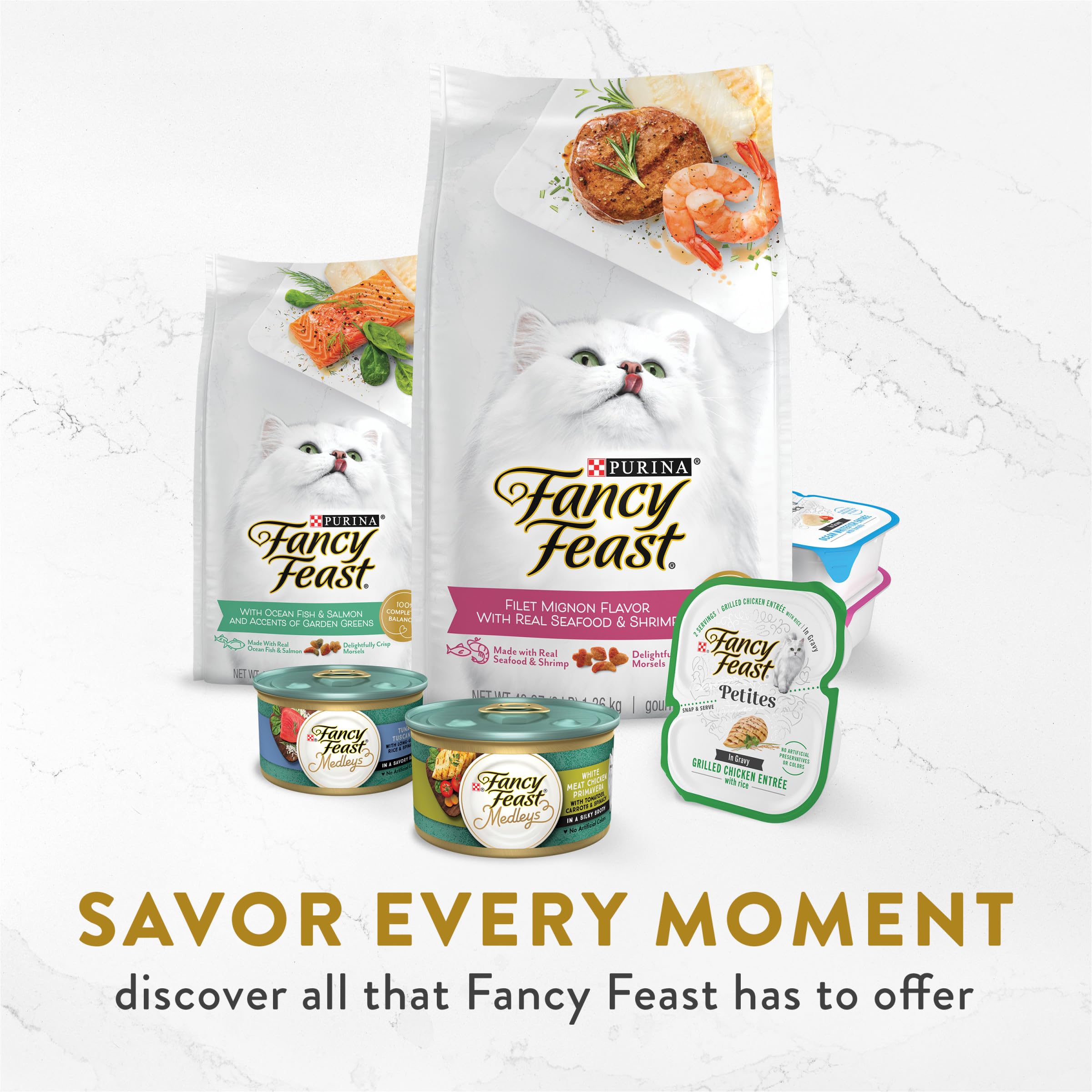 Purina Fancy Feast Broths Seafood Bisque Complement Lickable Grain Free Wet Cat Food Variety Pack - (Pack of 12) 1.4 oz. Pouches
