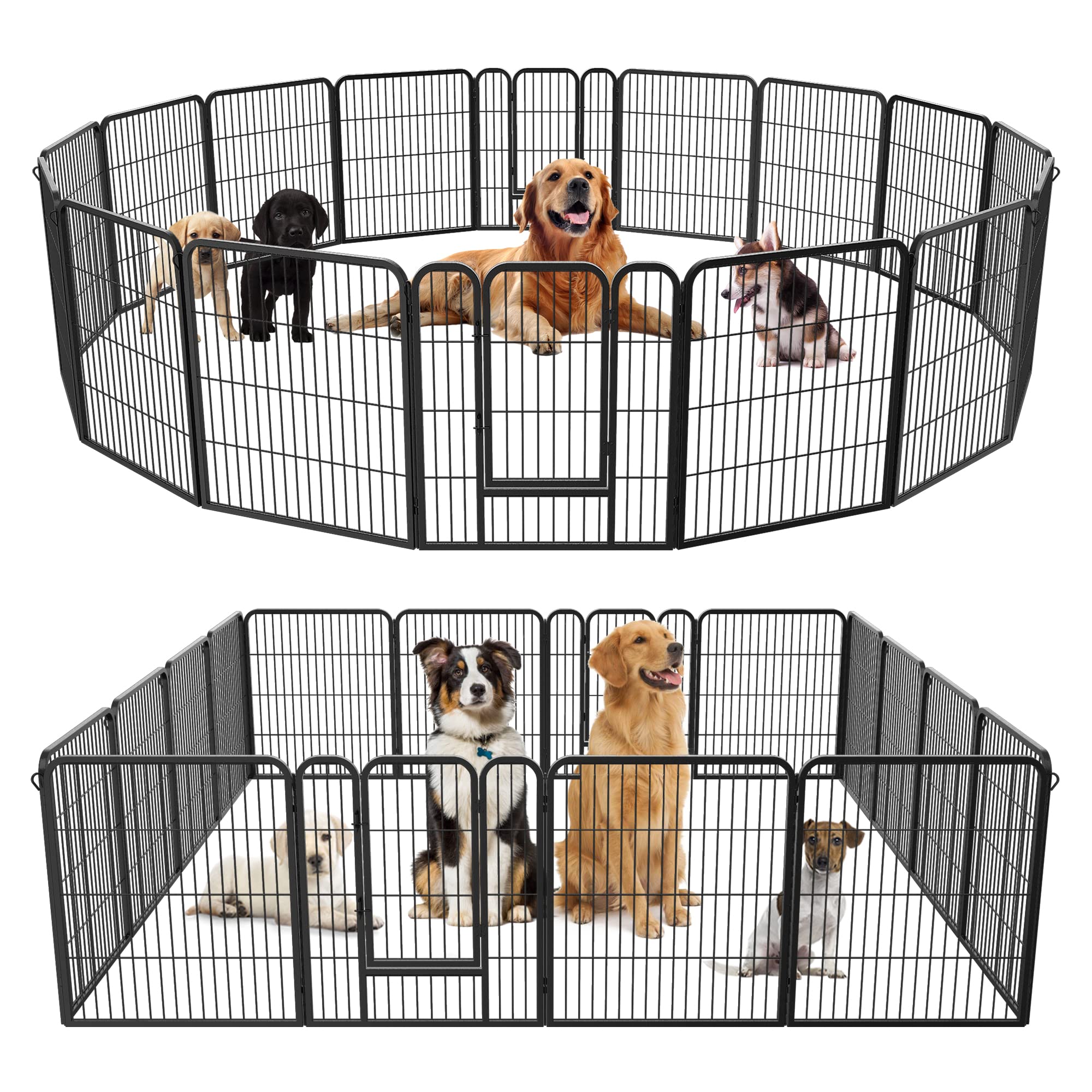 Nova Microdermabrasion Dog Playpen Dog Pen Dog Fence 16 Panels 32' Height Indoor Outdoor Pet Playpen For Small Medium Large Dogs For Camping Yard Puppy Playpen Dog Kennel