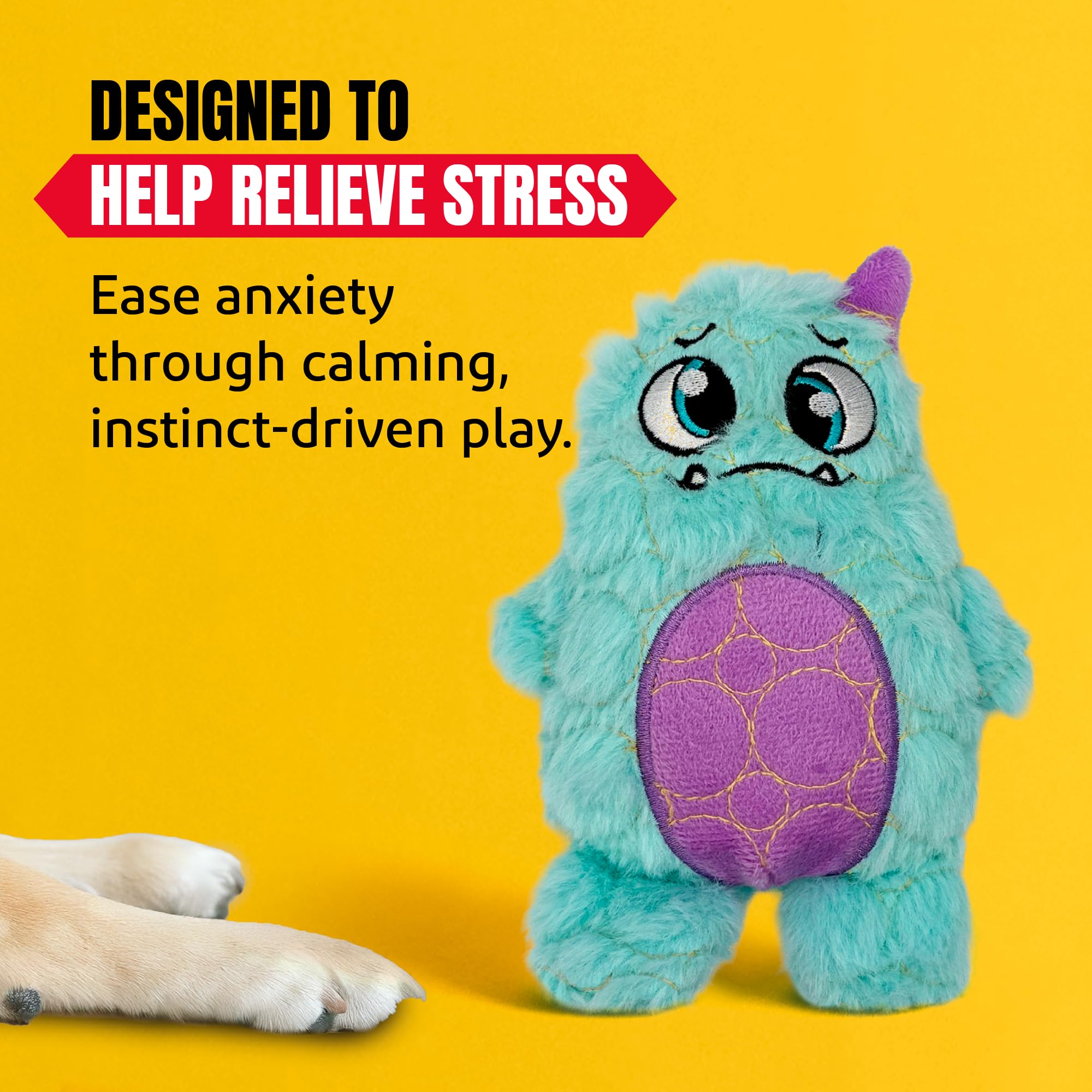 Bite Force - Durable & Strong Dog Toy Light Blue Monster with Squeaker, Kevlar-Reinforced for Aggressive Chewers.