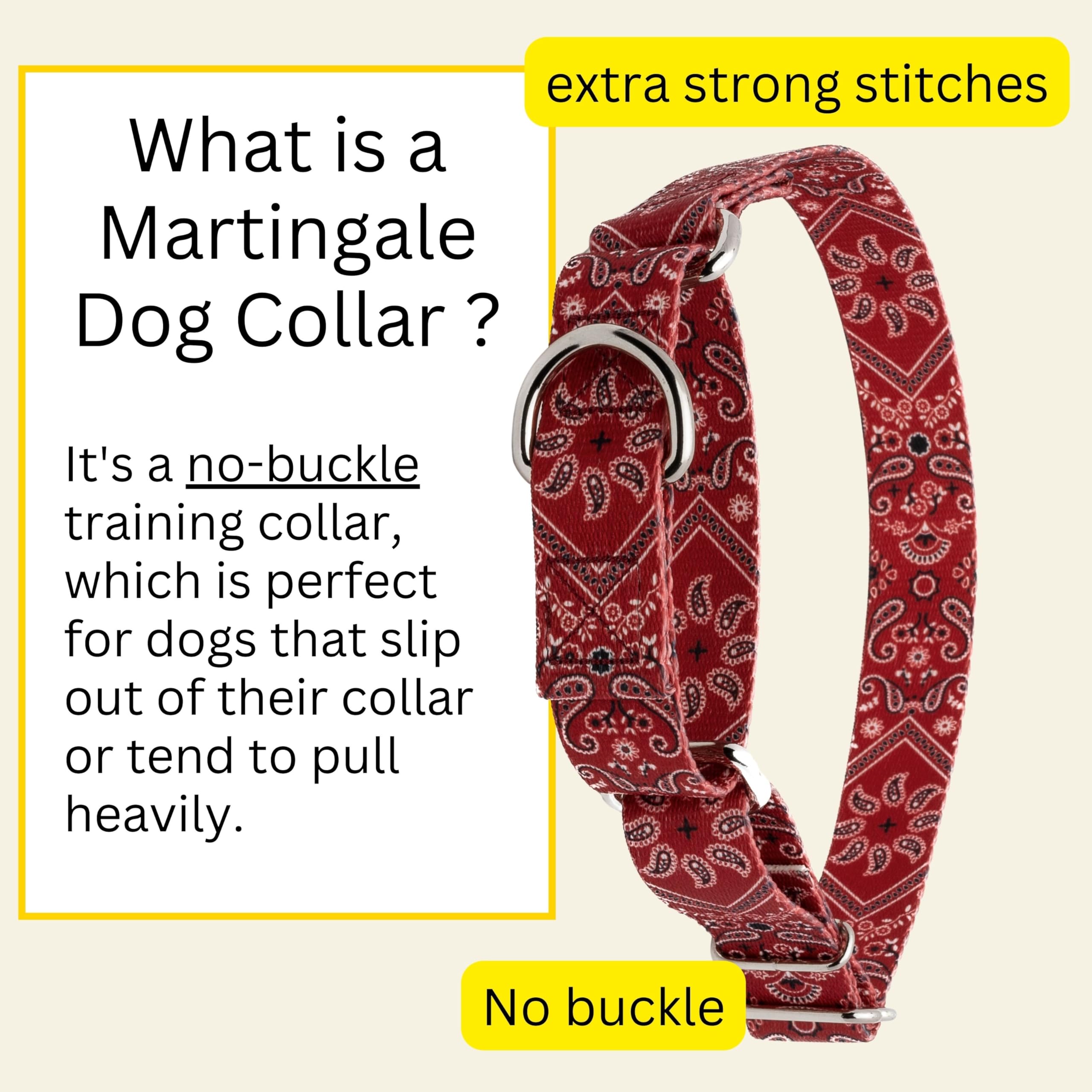 Country Brook Petz - Red Bandana Martingale Dog Collar - Country And Western Collection Featuring Rustic Designs (1/2 Inch, Extr