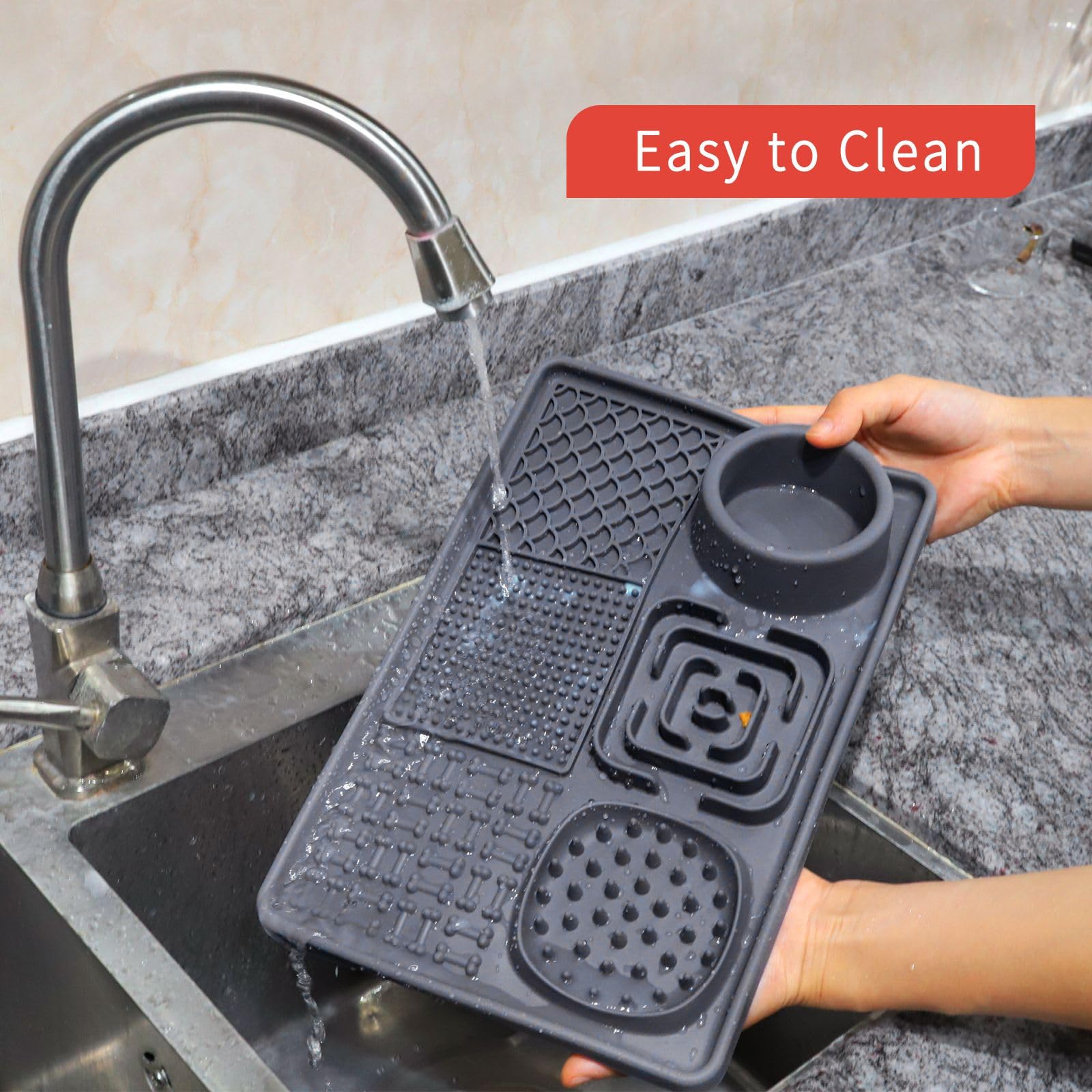 New Cat Slow Feeder, Dog Anxiety Relief Lick Mats with Suction Cups, Non-Slip Silicone Dog Enrichment Treat Mat, Easy to Clean C