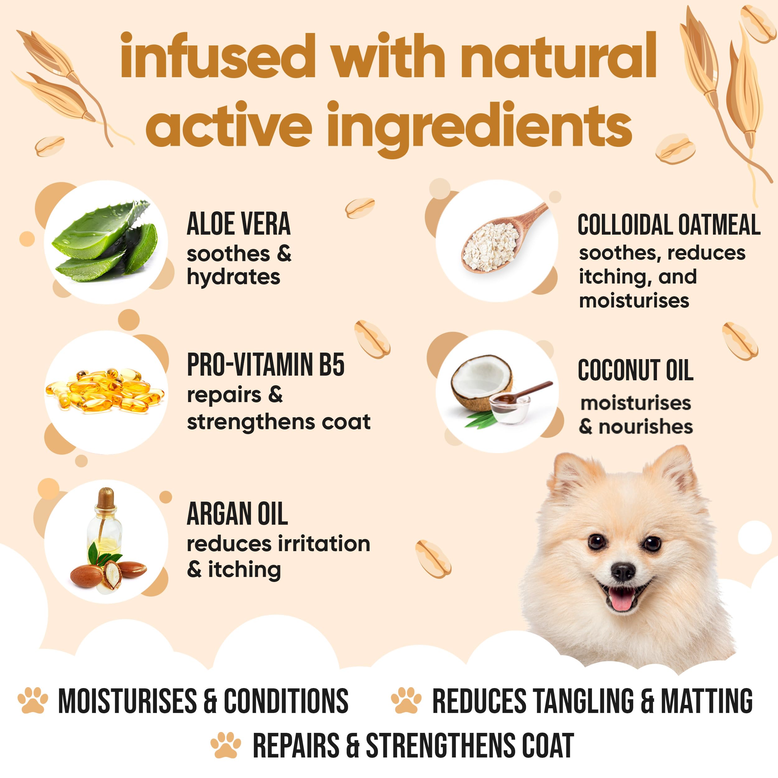 Buddycare Oatmeal Dog Conditioner (169.07oz) Made with Aloe Vera, Argan Oil & Pro Vitamin B5 to Detangle Matted Coats & Relieve