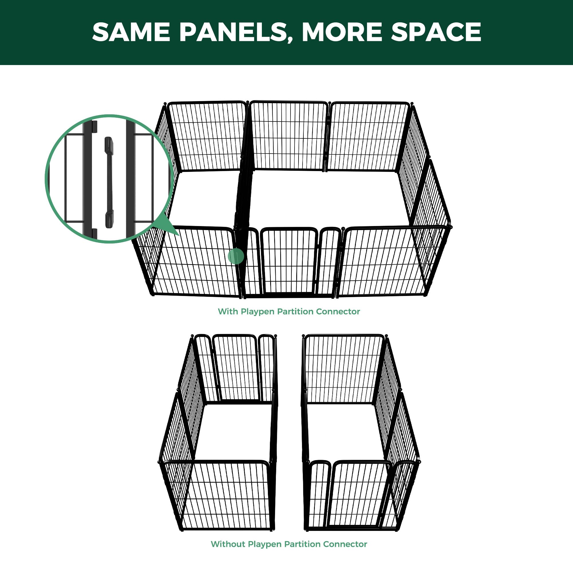 Fxw Playpen Connector (Pack Of 2), Playpen Accessories Designed For 24/32 Height Homeplus/Rollick/Instant Playpen (Playpen N