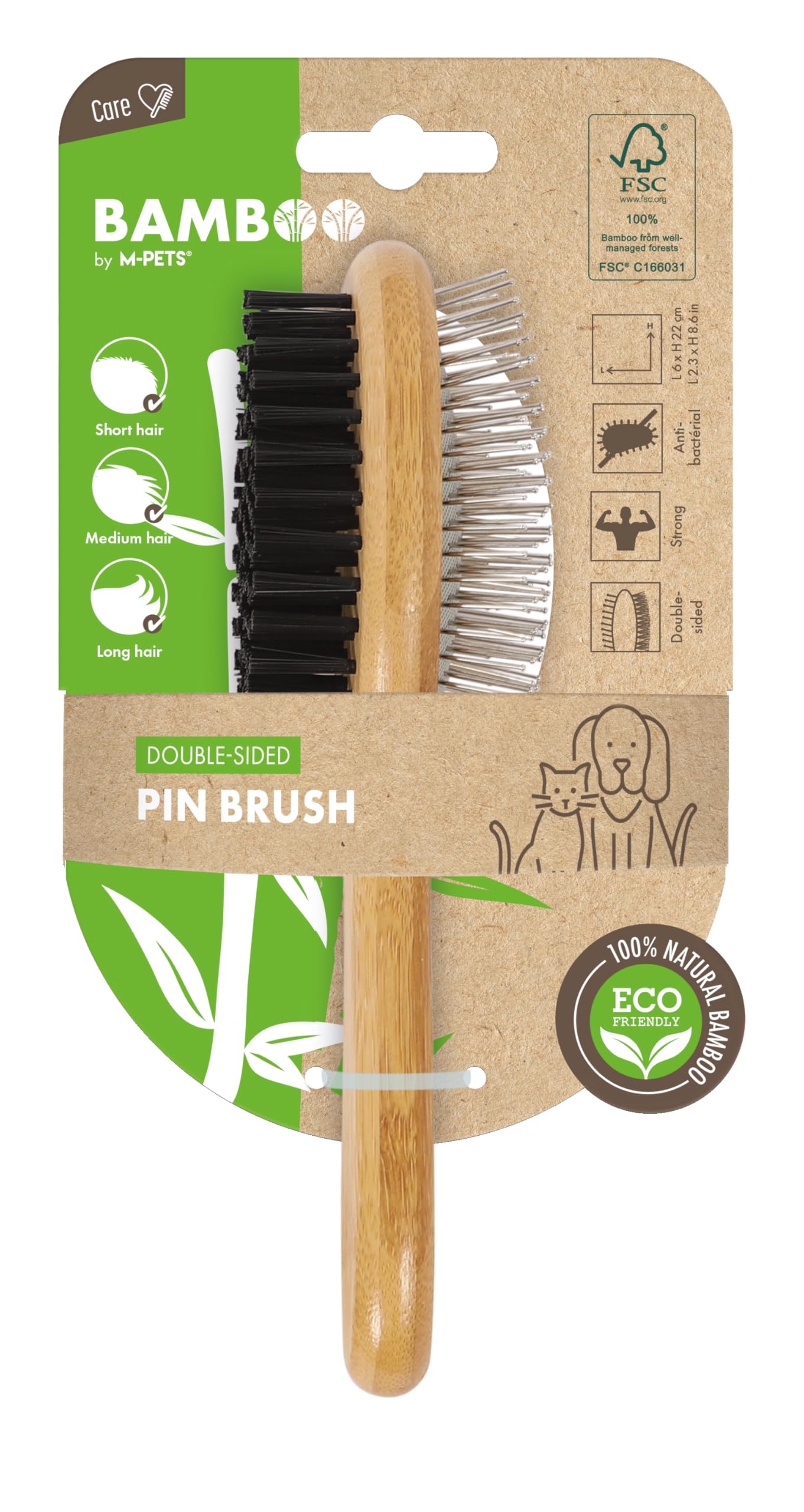 MPets Mpets Bamboo DoubleSided Brush