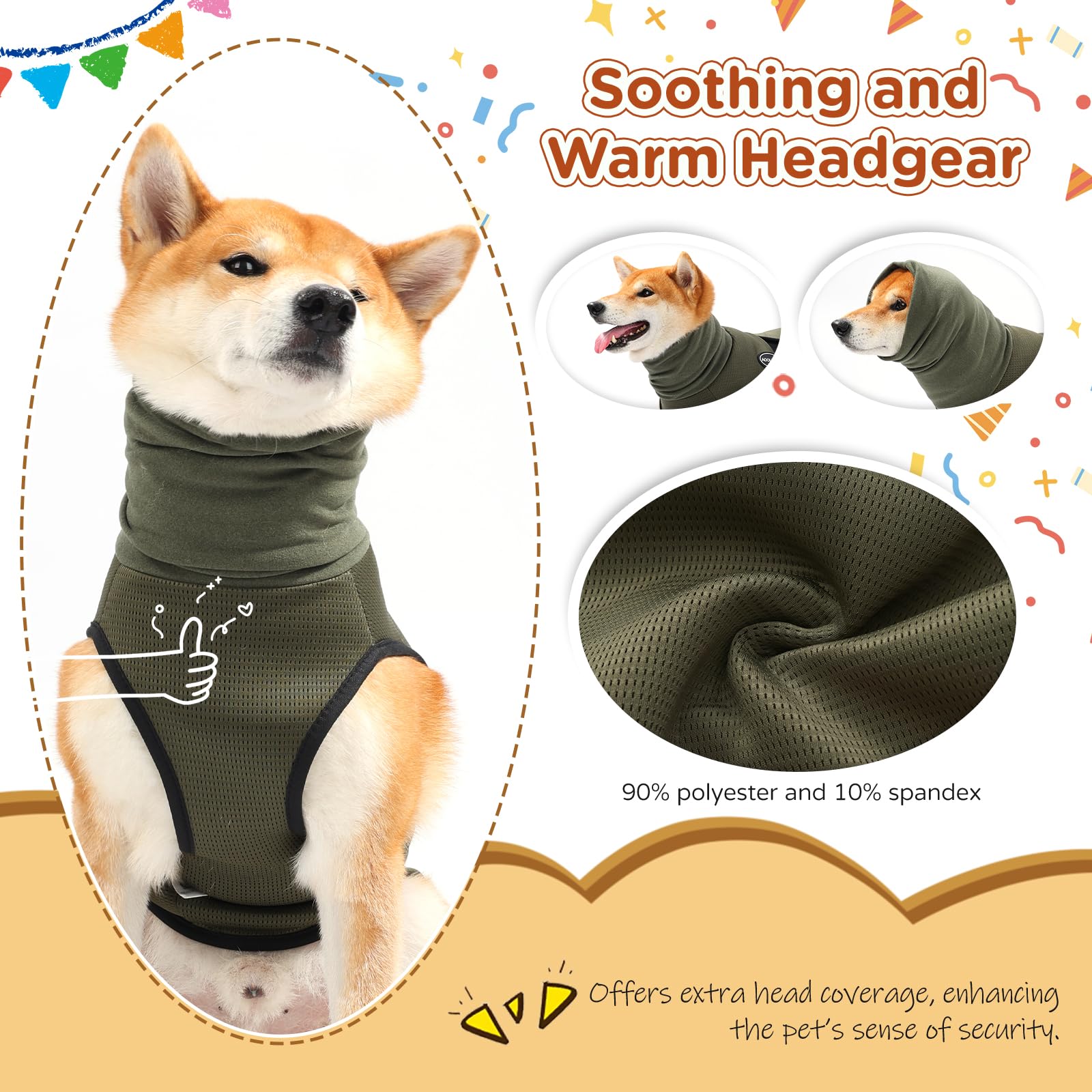 Aoolmol Dog Anxiety Vest And Coat, Vet Visits And Separation - Keep Pet Calm, Dog Jacket For Thunder, Fireworks, Anti Anxiety Ve