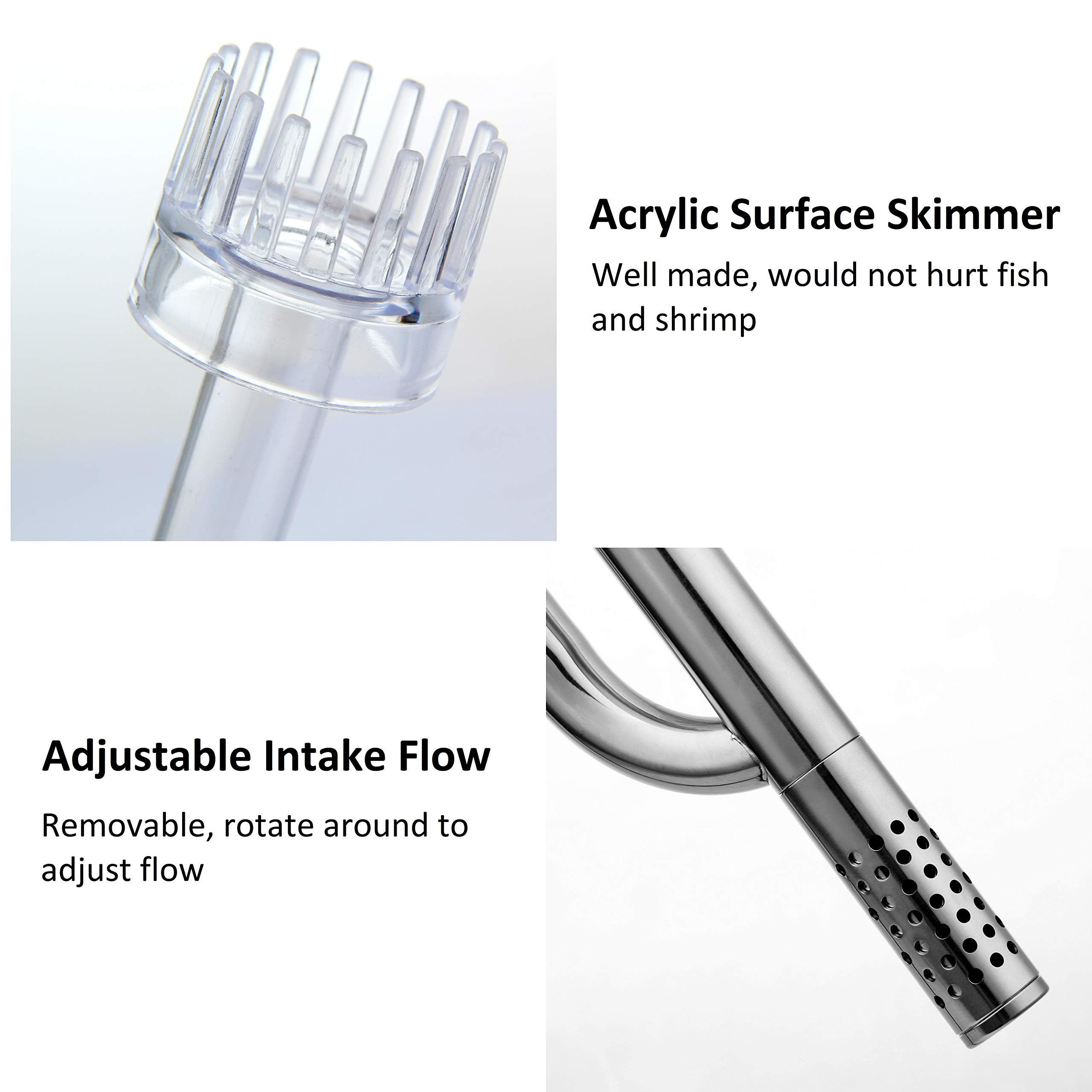 Jardli Metal Lily Pipe Surface Skimmer Steel Stainless Inflow Outflow For Aquarium Planted Tank (17Mm For 16/22Mm (5/8'') Tube)