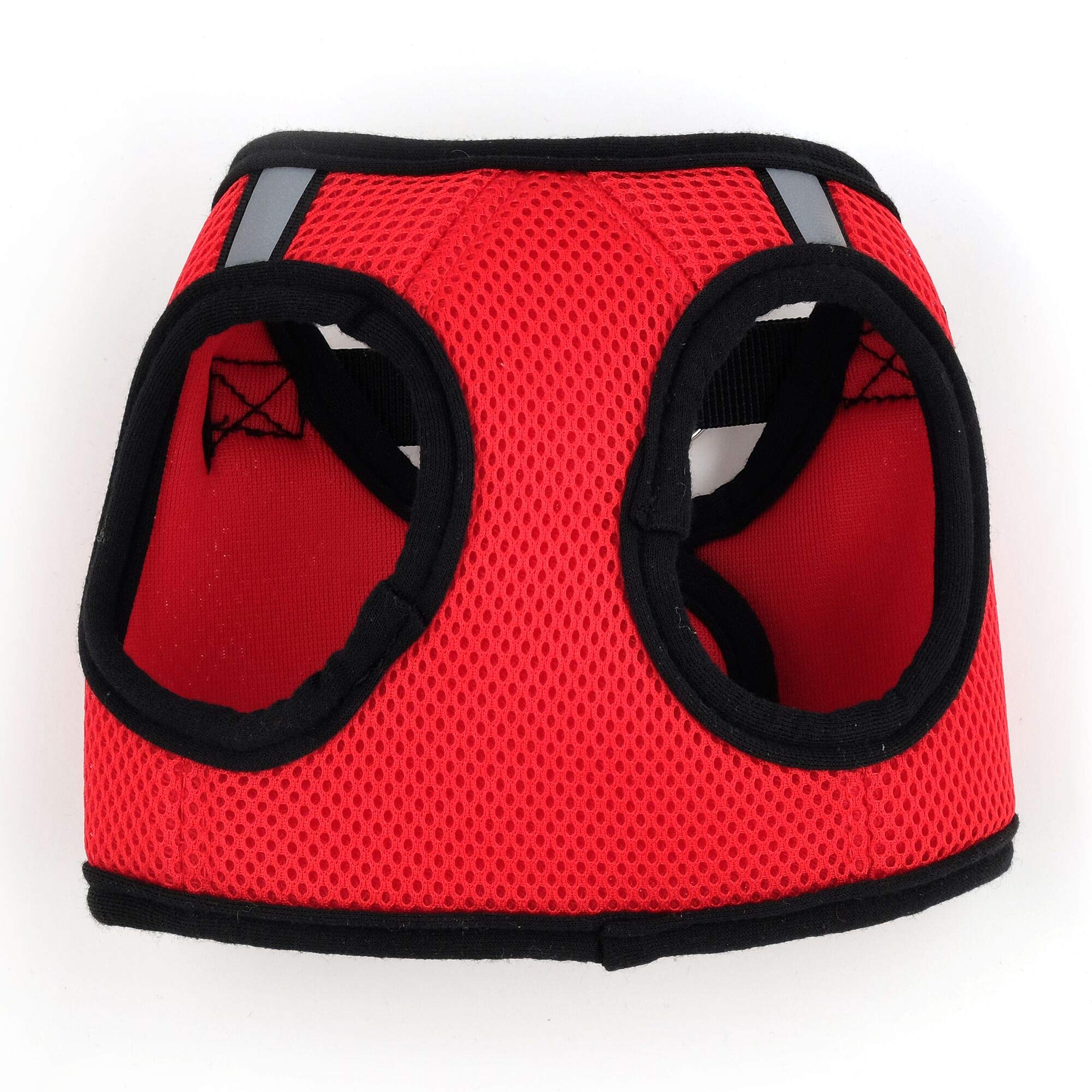 The Worthy Dog Sidekick Harness with Comfy Padded Mesh hook and loop Adjustable, Outdoor, Easy Walk Vest - XL, Red