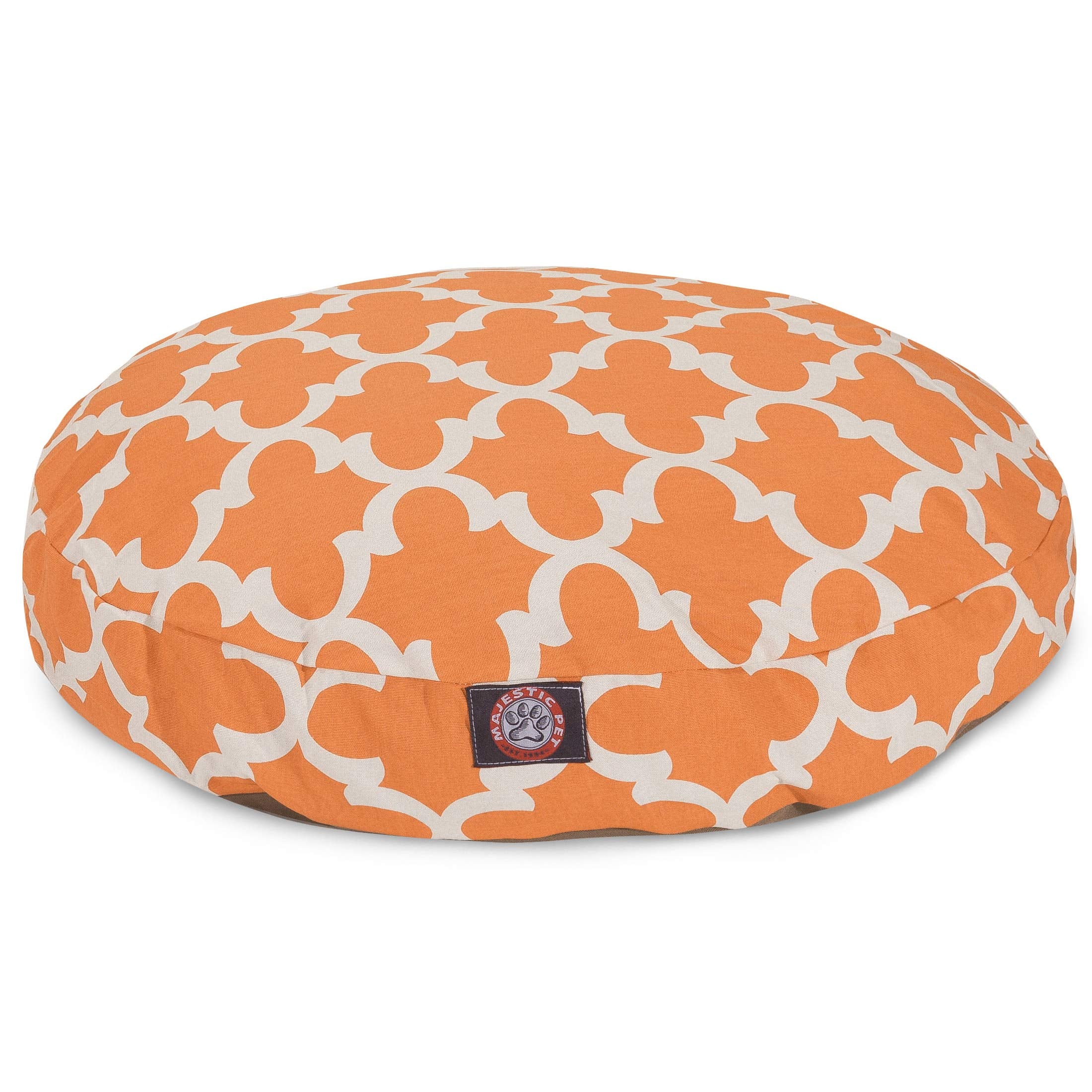 Peach Trellis Small Round Indoor Outdoor Pet Dog Bed With Removable Washable Cover By Majestic Pet Products