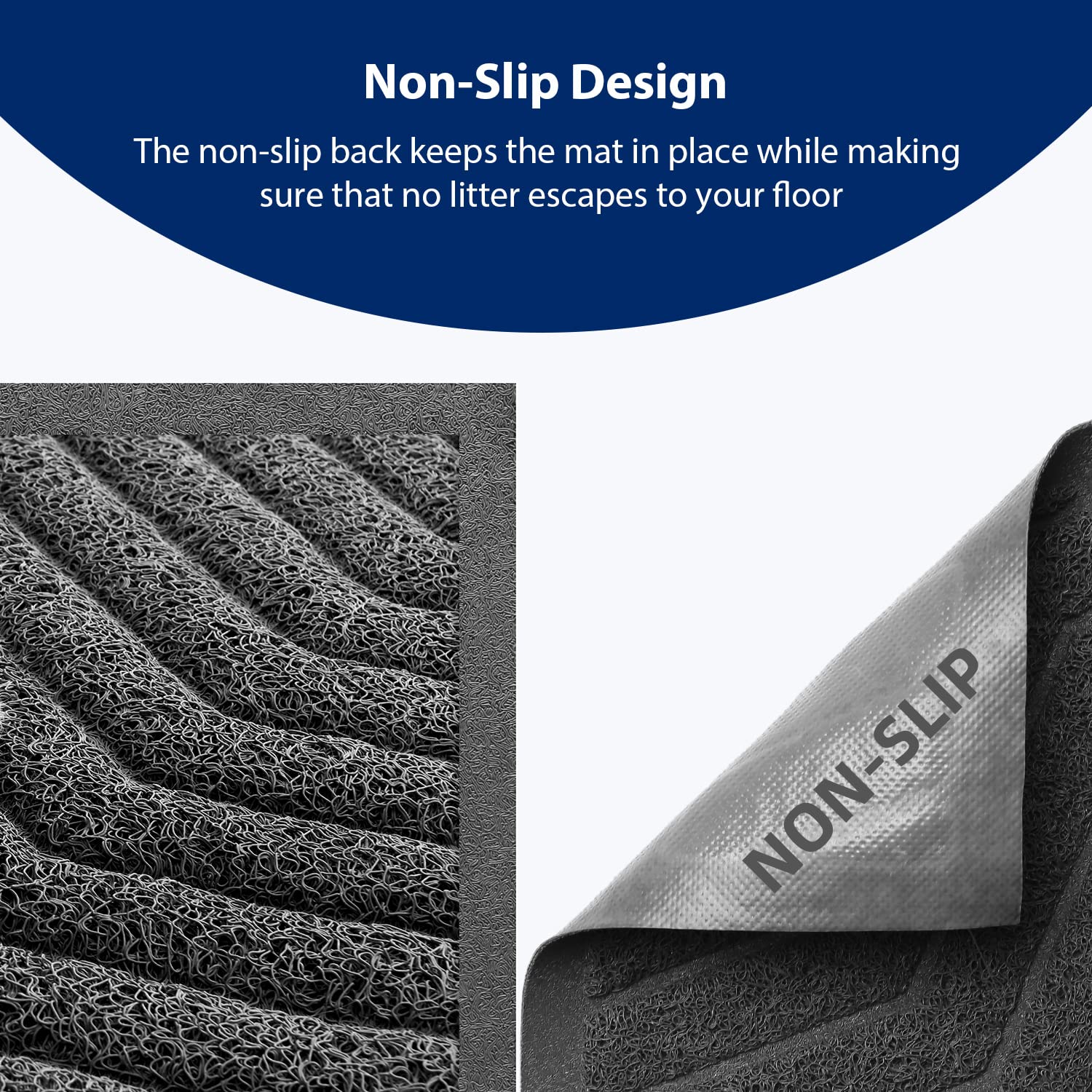 WePet Cat Litter Box Mat(No. 02-2), Kitty Premium PVC Pad, Durable Trapping Rug, Phthalate Free, Urine-Resistant, Scatter Contro