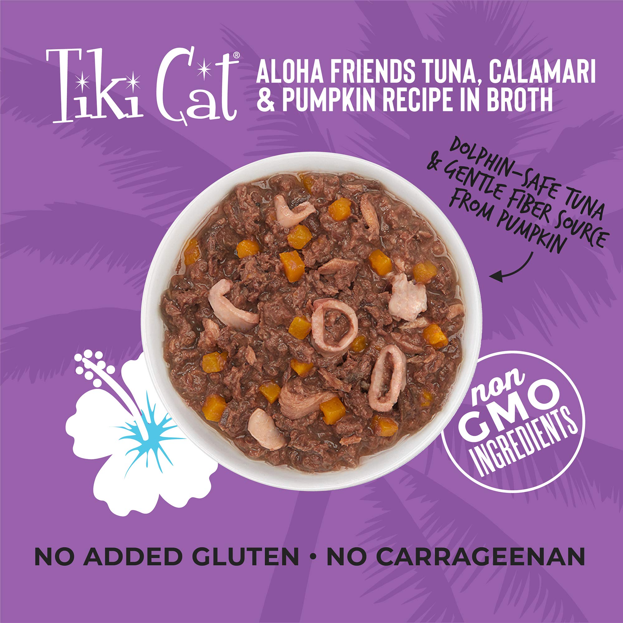 Tiki Cat Aloha Friends, Tuna, Calamari & Pumpkin, Grain-Free & High Moisture, Wet Cat Food for All Life Stages 3 oz. Can (12 Cou