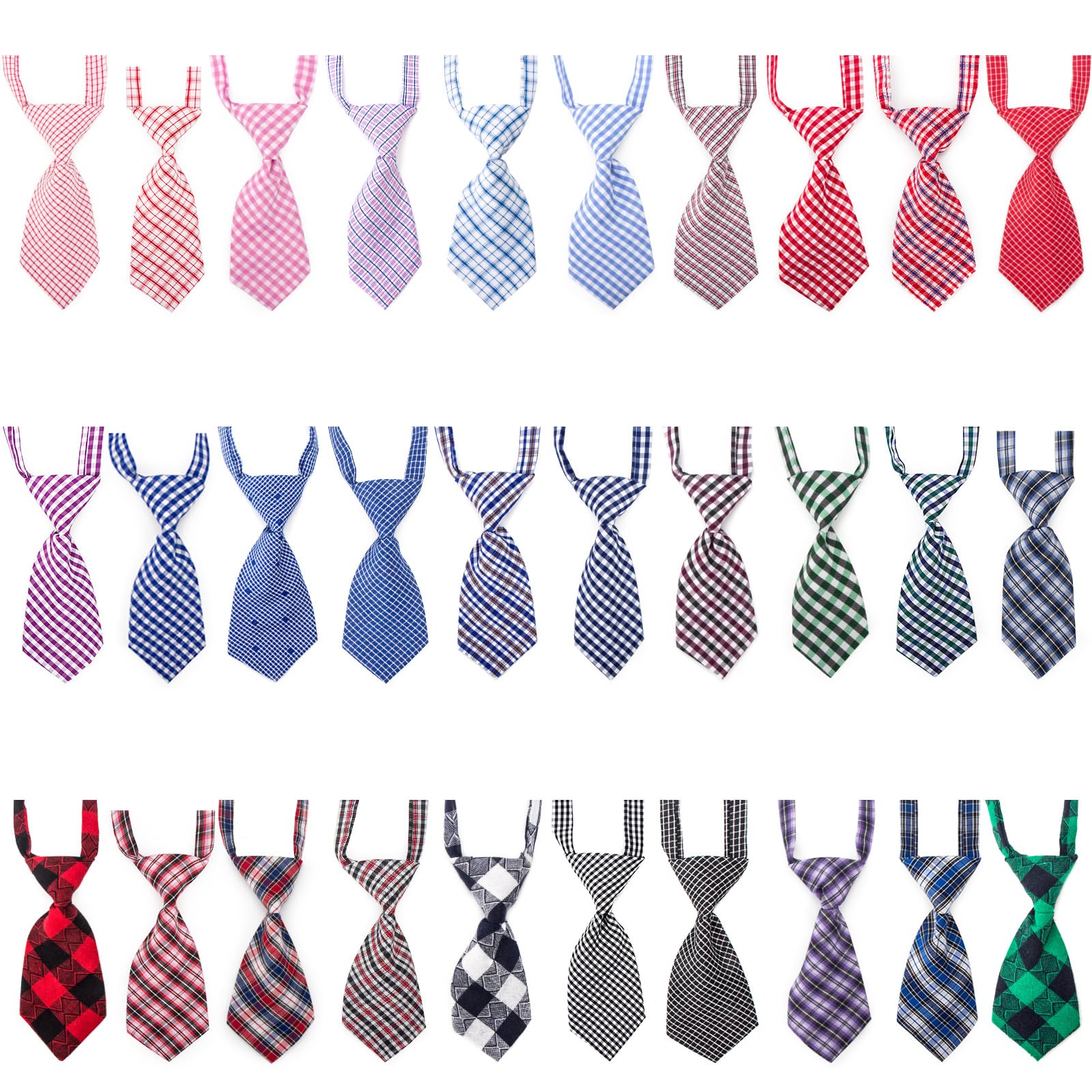 Segarty Dog Ties And Bows, 30 Pcs Plaid Pet Neck Ties Grooming Accessories For Daily Wearing Birthday Photography Holiday Festival Party Gift, Seasonal Necktie For Small Medium Dogs