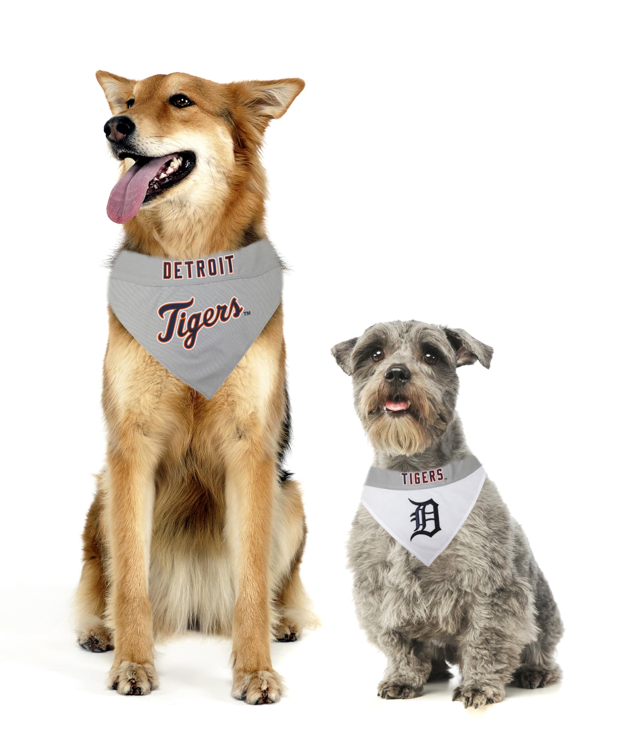 Pets First TIG-3217-L-XL MLB Detroit Tigers Reversible Pet Bandana, Large/X-Large, MLB Team Color