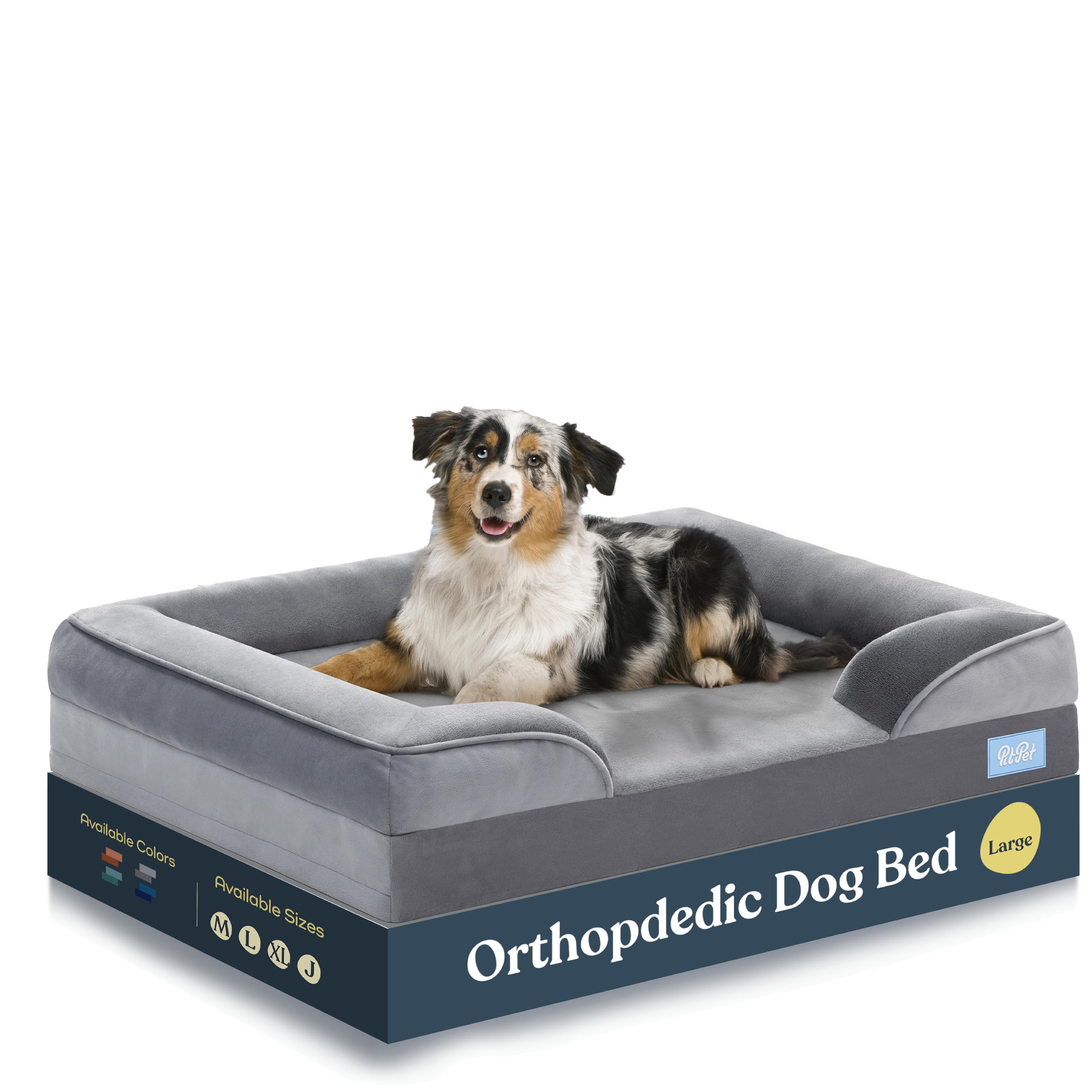 Orthopedic Sofa Dog Bed - Ultra Comfortable Dog Beds For Large Dogs - Breathable & Waterproof Pet Bed- Egg Foam Sofa Bed With Extra Head And Neck Support - Removable Washable Cover & Nonslip Bottom.