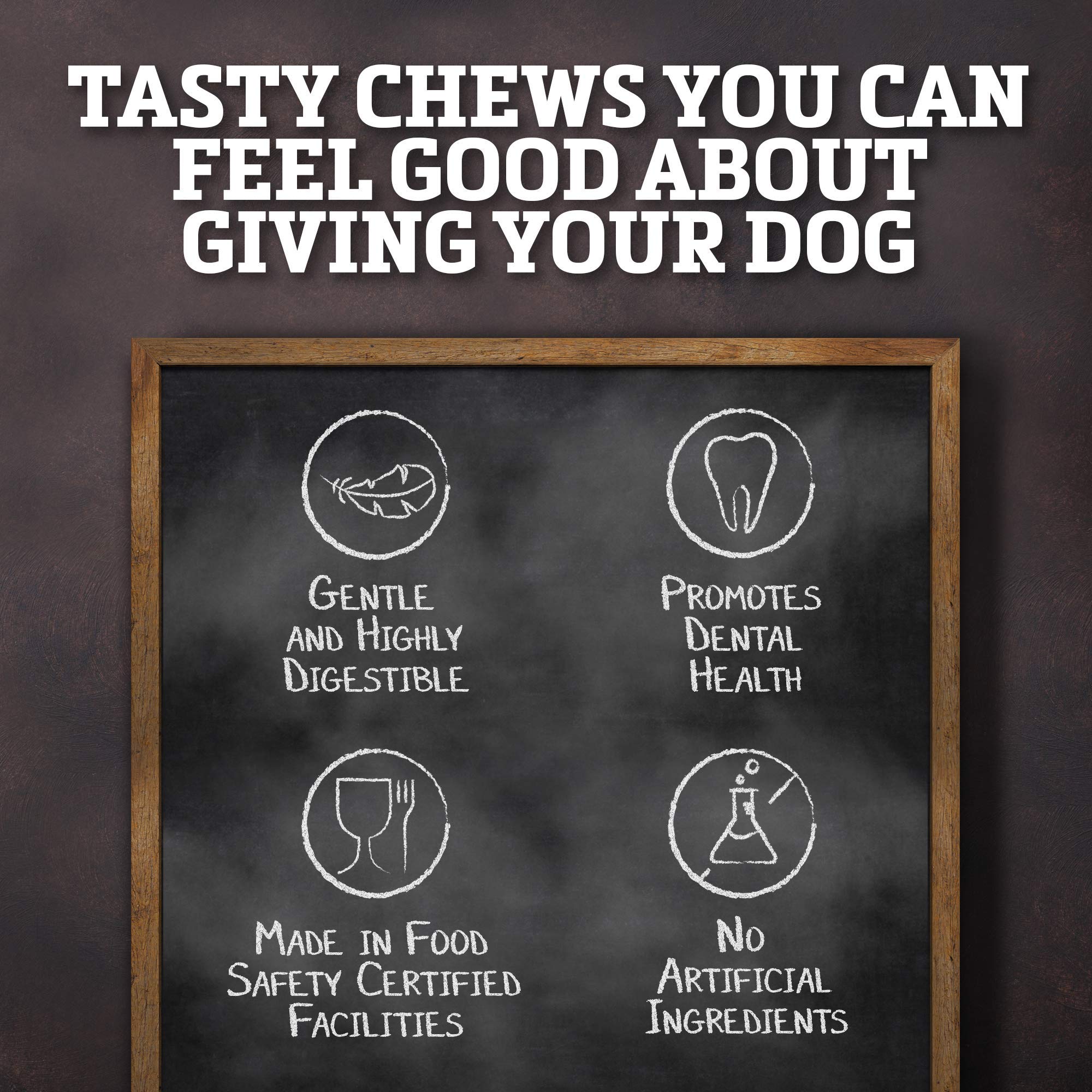 Buffalo Range Rawhide-Free Dog Treats - Natural Jerky Twists Made with Grass-Fed Buffalo - Hickory Smoked Flavor High Protein Ch