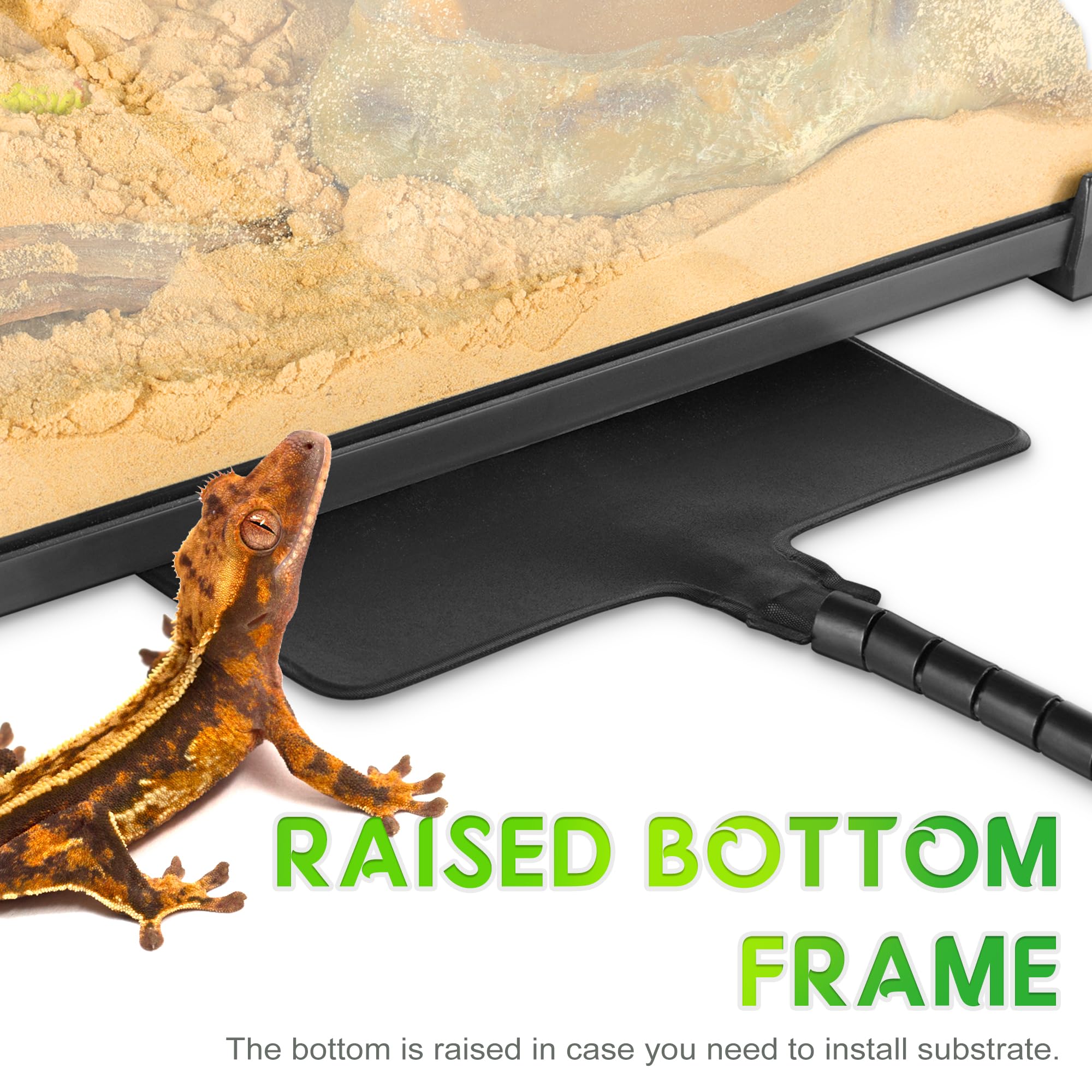 Neptonion Mini Reptile Glass Terrarium 12X12X12 Durable Reptile Habitat Tank With Heat Resistant Aluminum Alloy Frame, Dou