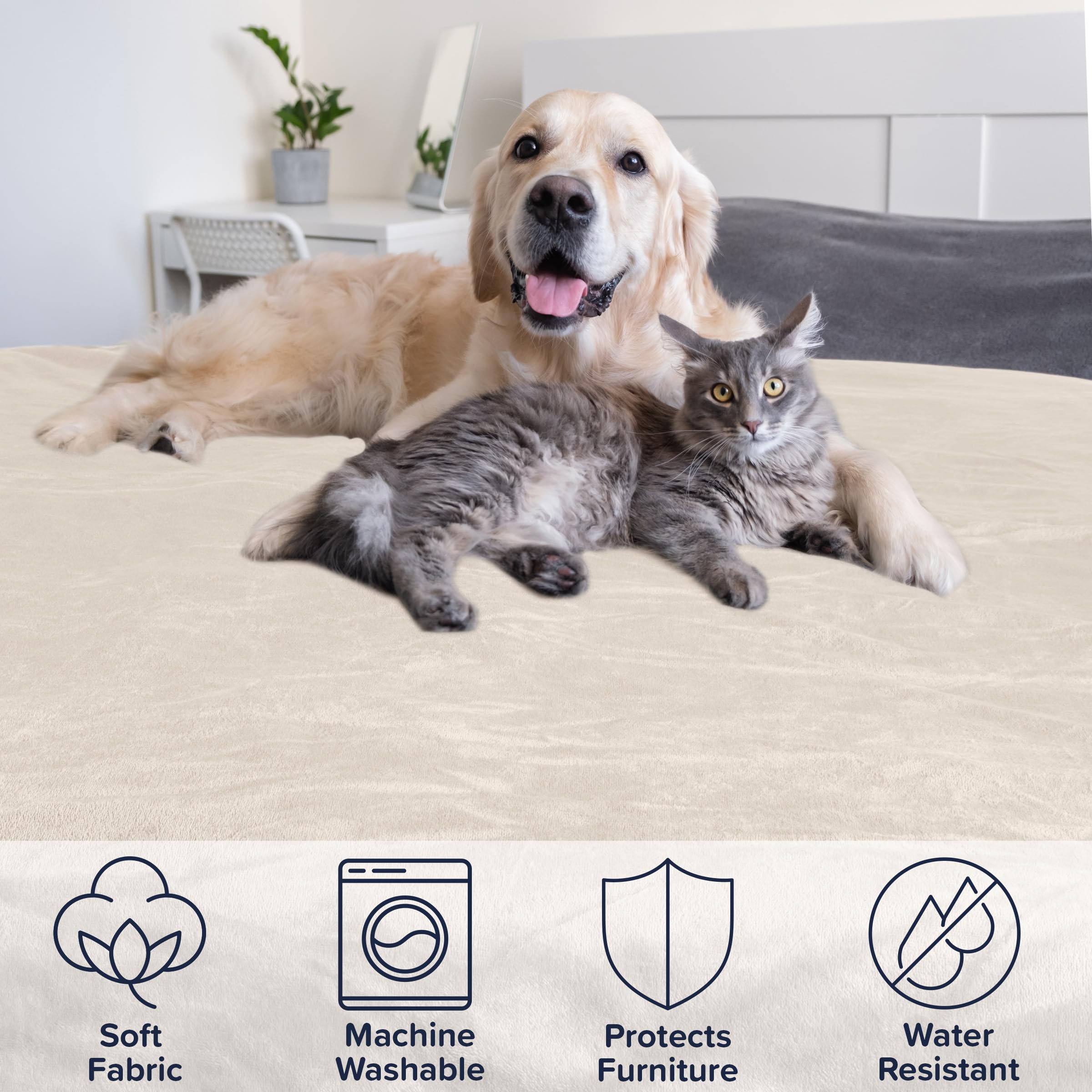 PETMAKER Dog Blanket - 80x100in Reversible Sherpa Blanket - Throw Blankets for Bed, Couch, Crate or Car - Machine Washable Puppy