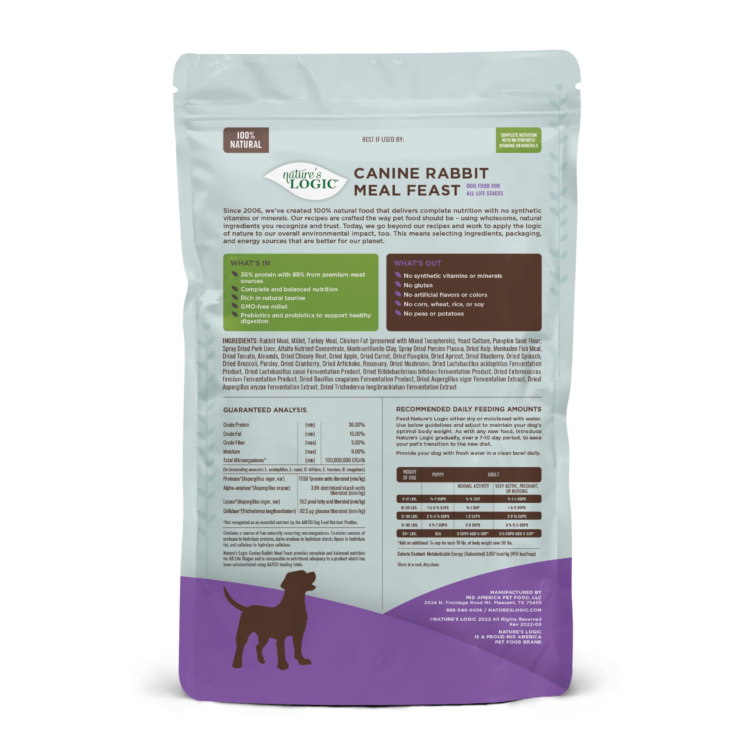 Natures Logic Canine Rabbit Meal Feast, 4.4lbs
