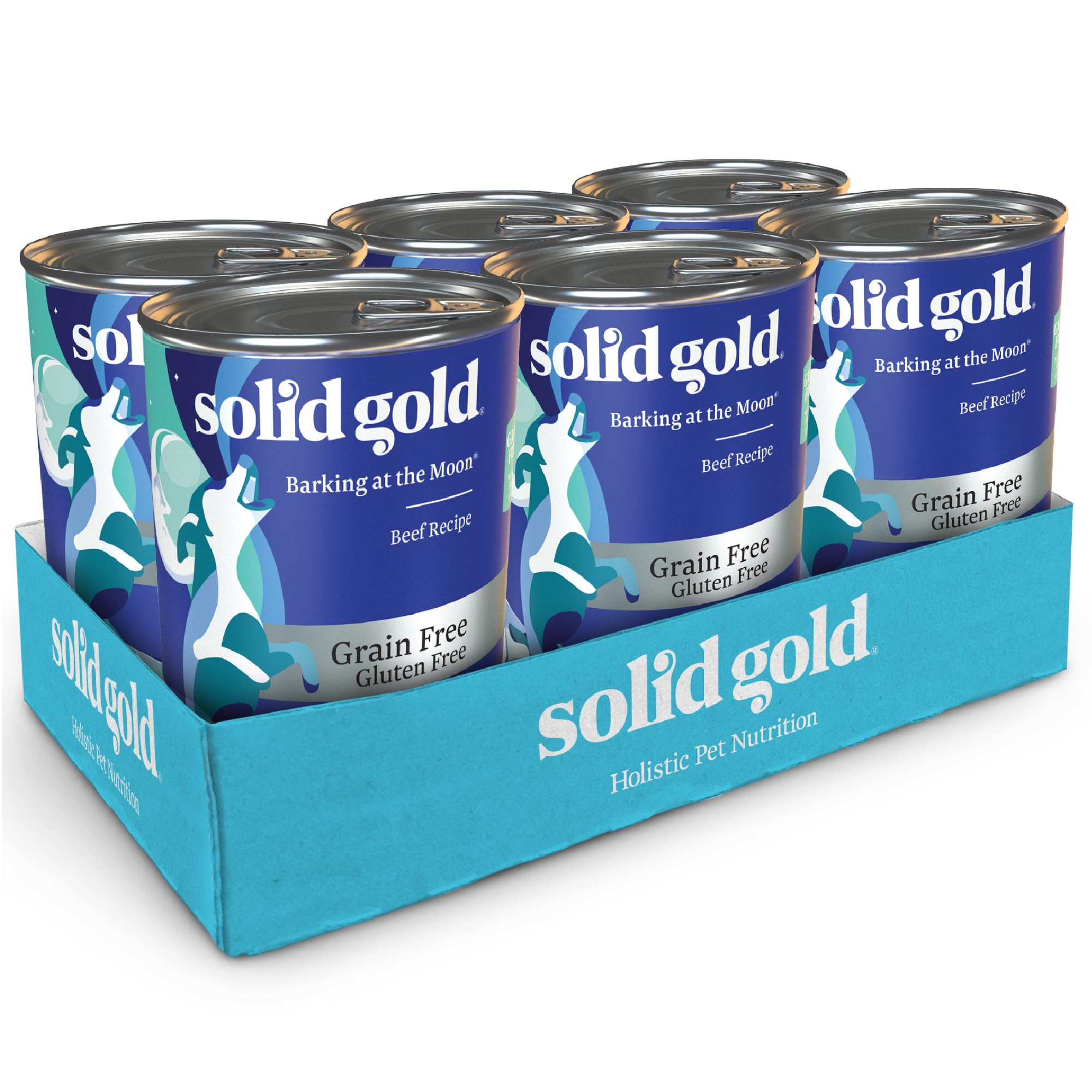 Solid Gold High Protein Wet Dog Food - Barking at The Moon Grain Free with Real Beef - 6Ct/13.2Oz Can
