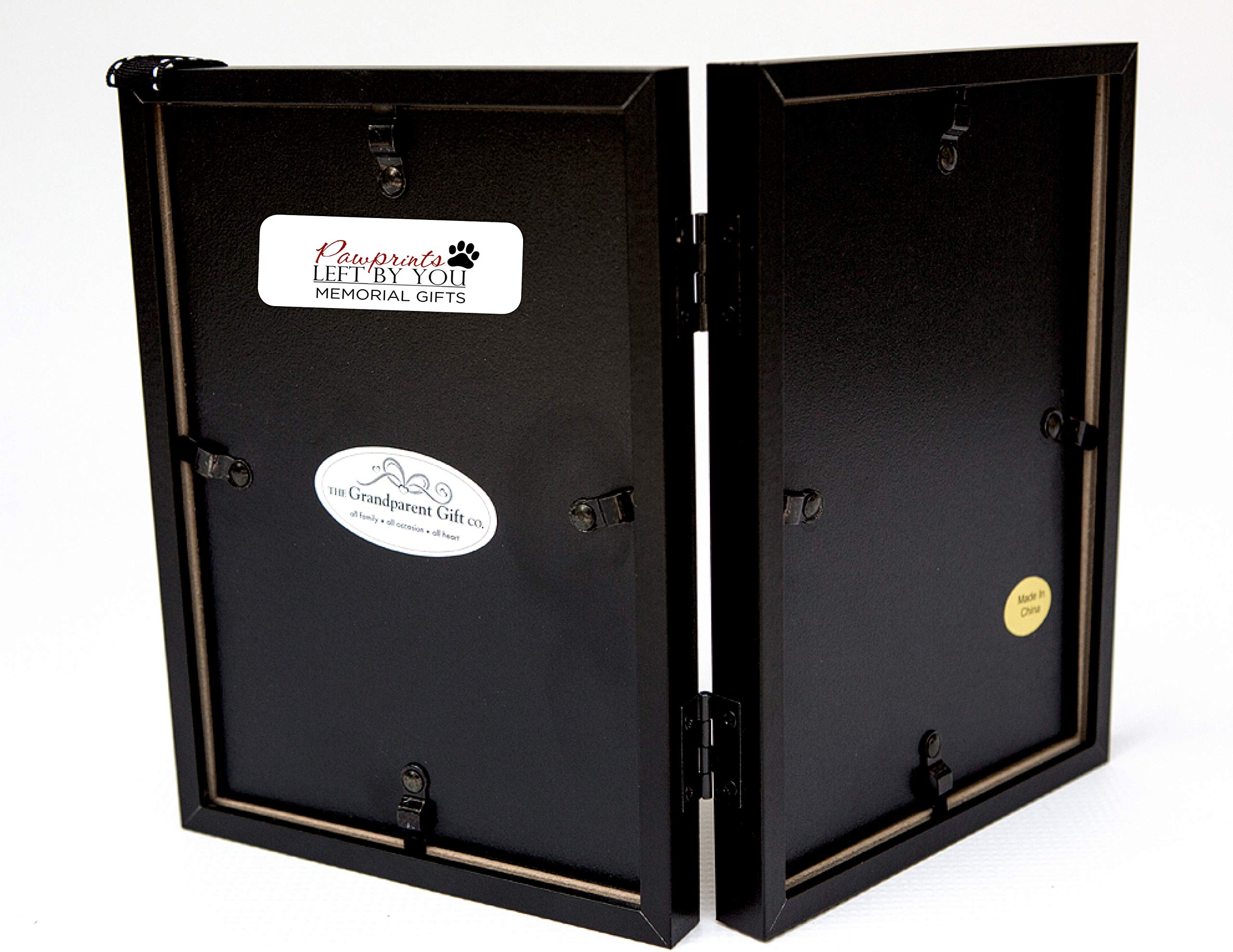 Pawprints Left by You Dog Memorial Photo Frame - Black, Model 6105D, Thoughtful Gift with Pet Tag