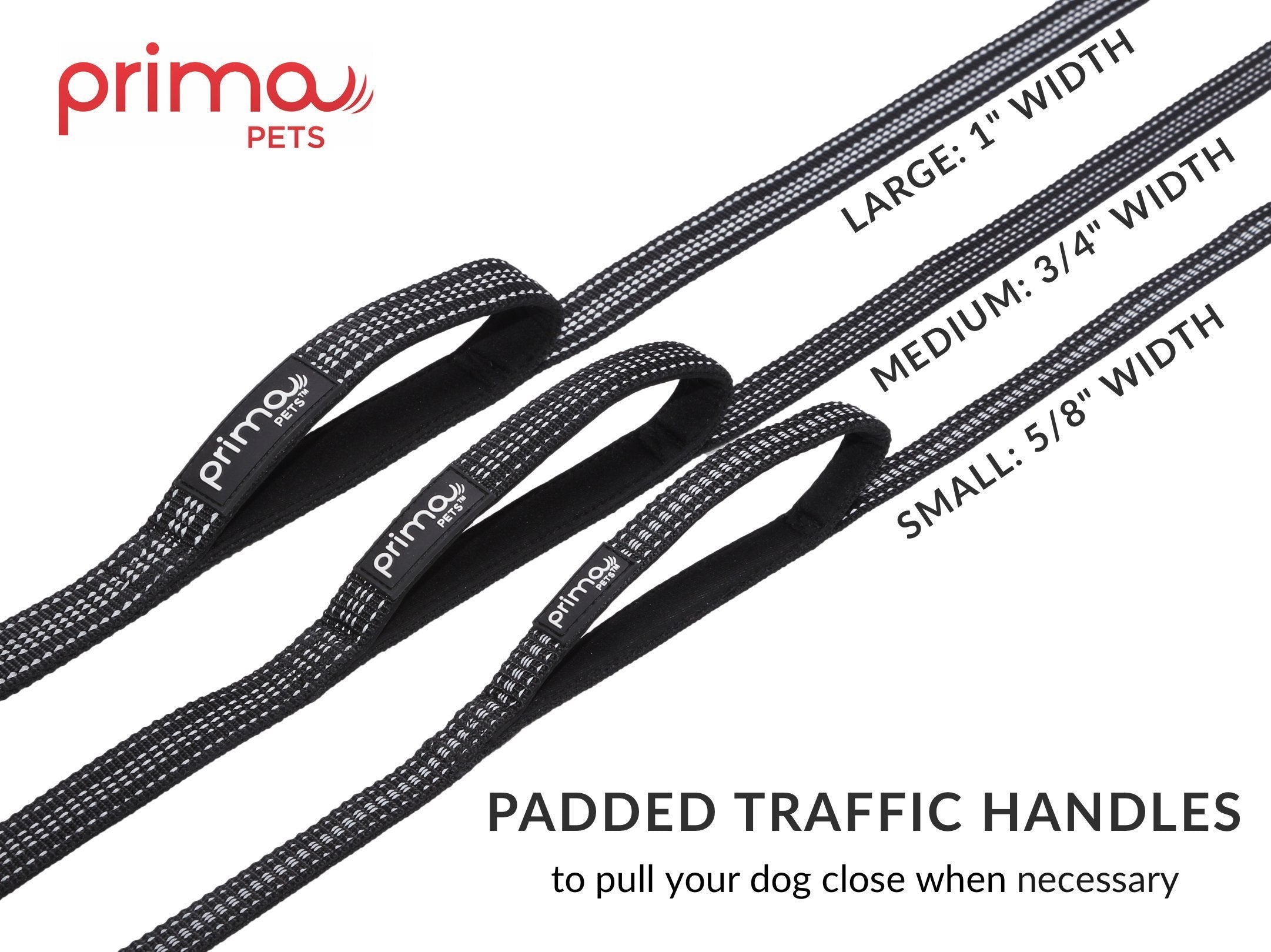 Reflective 4 Feet Nylon Dog Leash With Padded Double Handles, 2 Heavy Duty Neoprene Handles For Control Safety Training Durable Traffic Handle, For Medium To Large Dog (Large - 1' Width, Black)