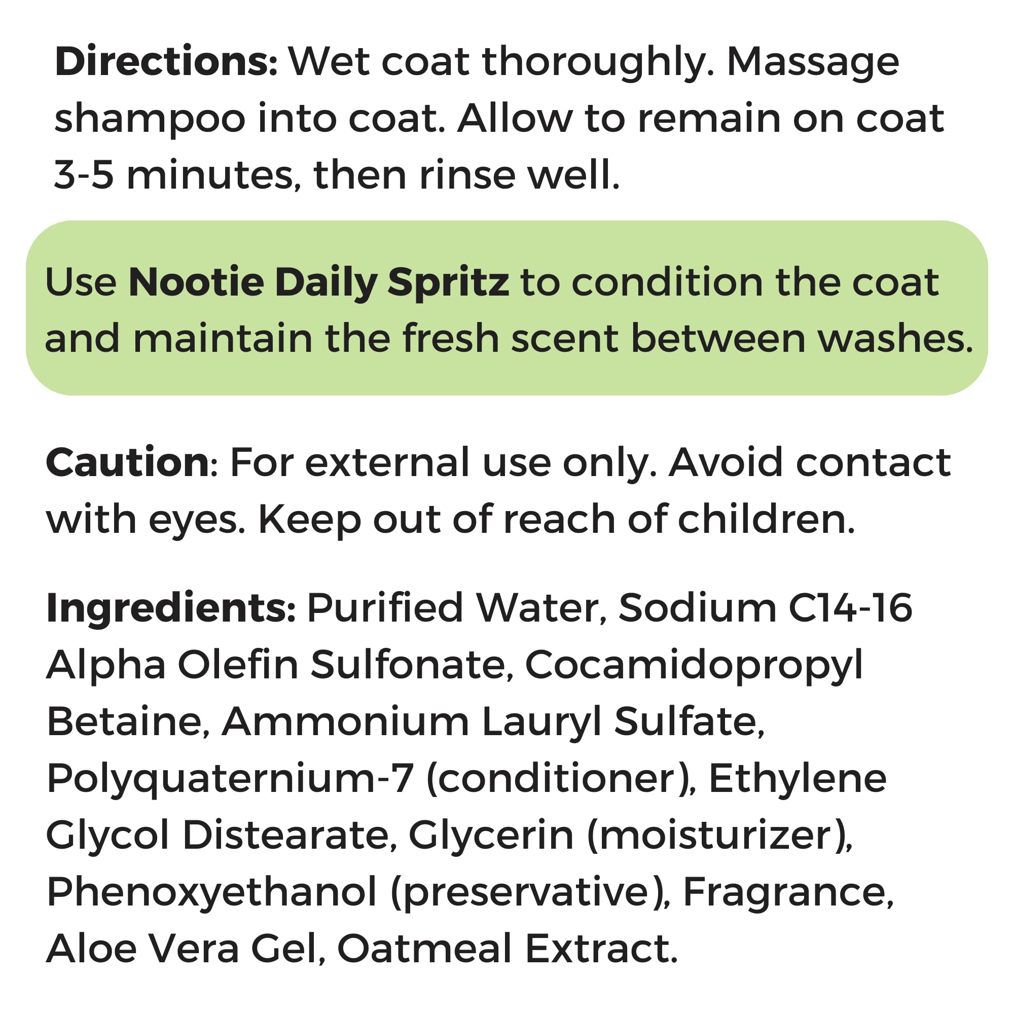 Nootie Oatmeal Pet Shampoo for Sensitive Skin - 16 oz - Cucumber Melon - Gentle & Natural Ingredients for Cleansing and Conditioning
