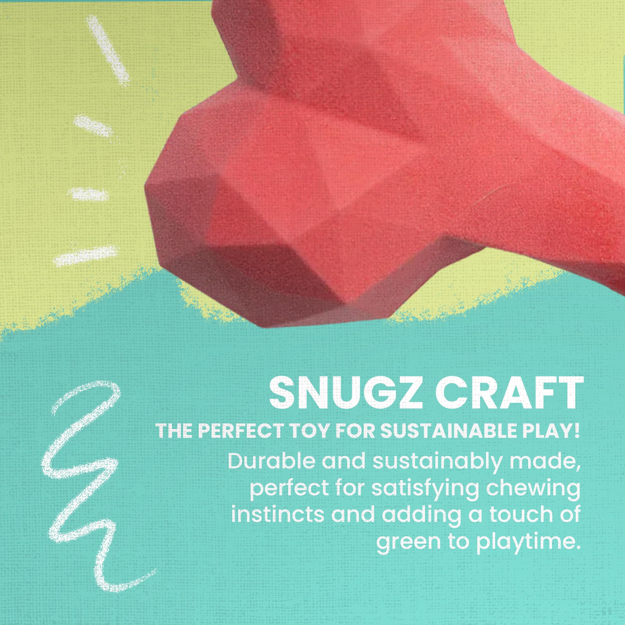 Snugarooz Snugz Craft Dog Toy – Pink - 6.5 Inch Durable Chew Toy For Dogs - Eco Friendly - Aids Dental Health - Ideal For Small Dogs & Puppies